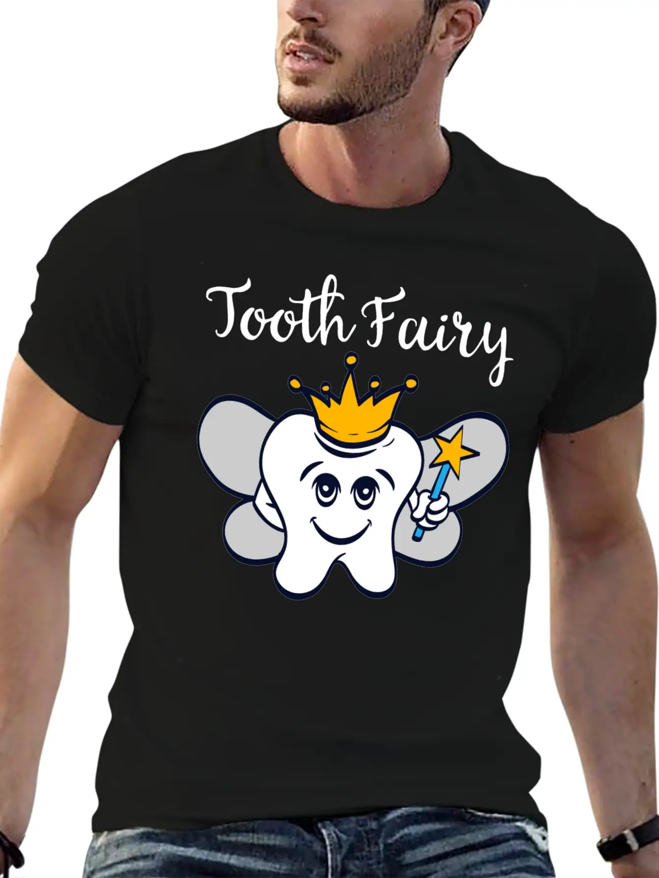 Tooth Fairy A Cute White Teeth Great Gift For Basic Graphic T-Shirt – Daily Comfort In Soft Cotton