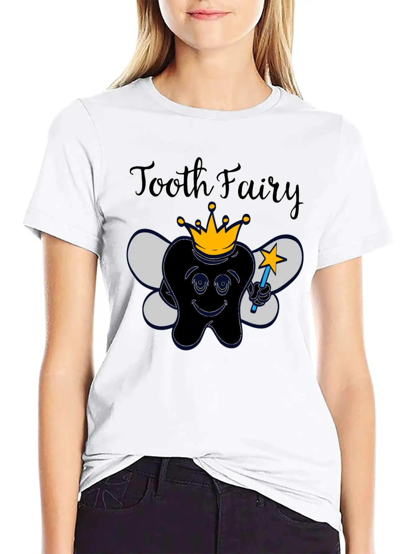 Tooth Fairy A Cute White Teeth Great Gift For Basic Graphic T-Shirt – Daily Comfort In Soft Cotton