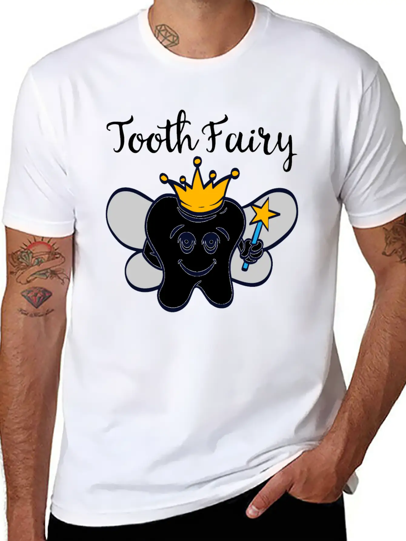Tooth Fairy A Cute White Teeth Great Gift For Basic Graphic T-Shirt – Daily Comfort In Soft Cotton