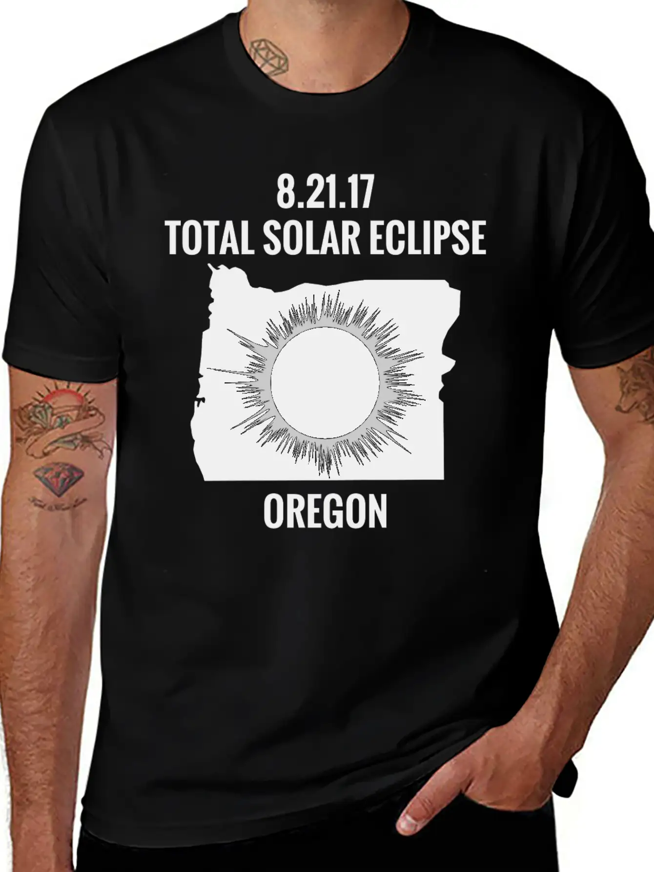 Total Solar Eclipse 2017 Oregon Unisex Short Sleeve Soft Cotton T-Shirt – Casual Everyday Wear
