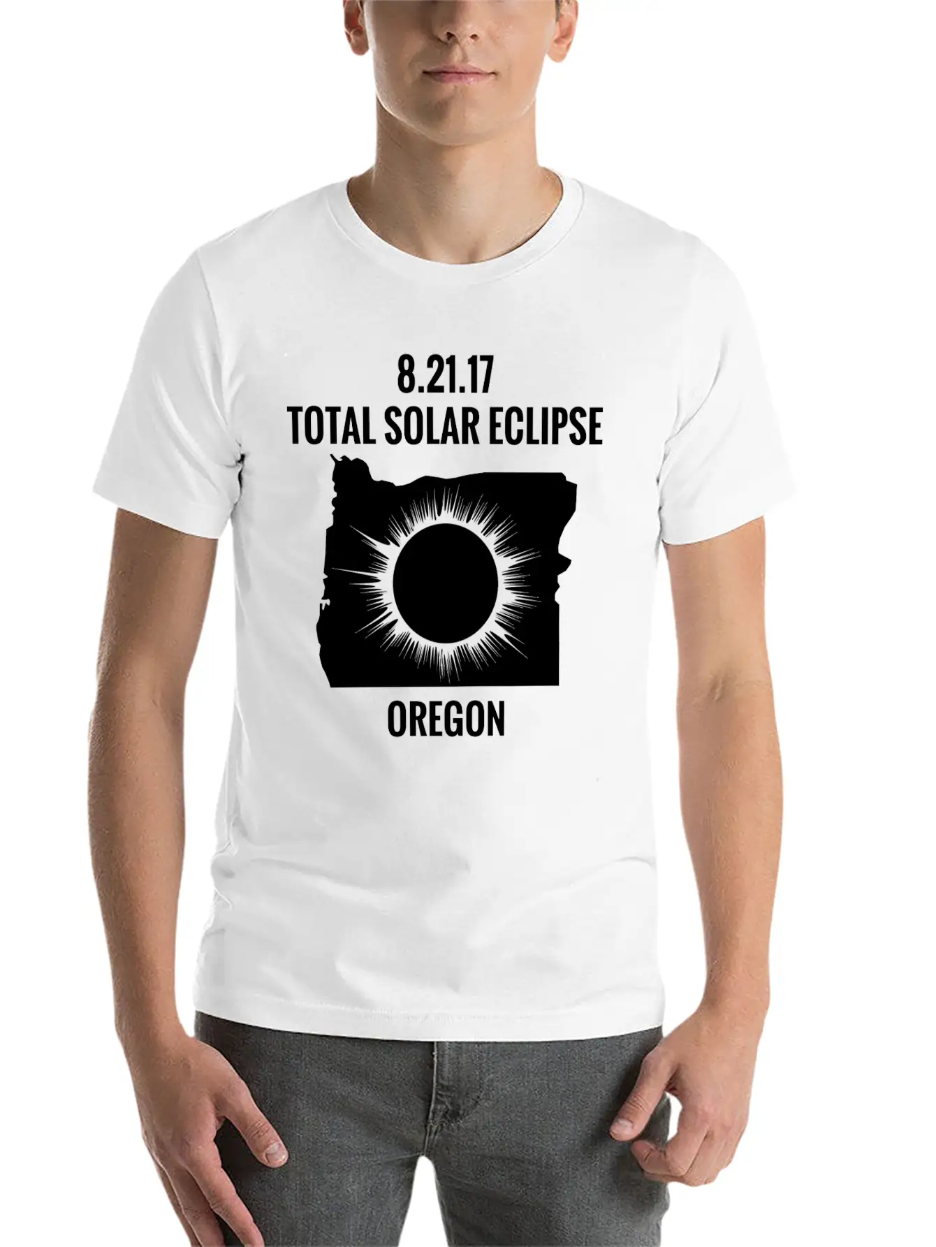 Total Solar Eclipse 2017 Oregon Unisex Short Sleeve Soft Cotton T-Shirt – Casual Everyday Wear