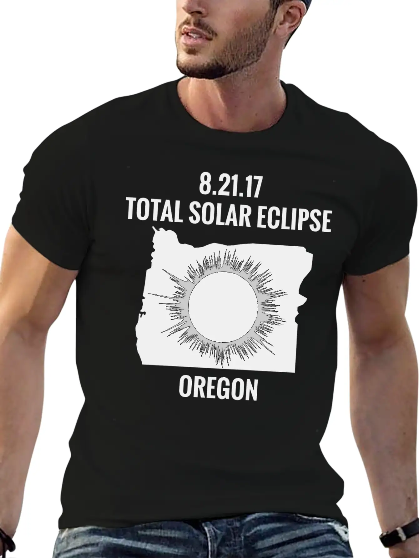 Total Solar Eclipse 2017 Oregon Unisex Short Sleeve Soft Cotton T-Shirt – Casual Everyday Wear