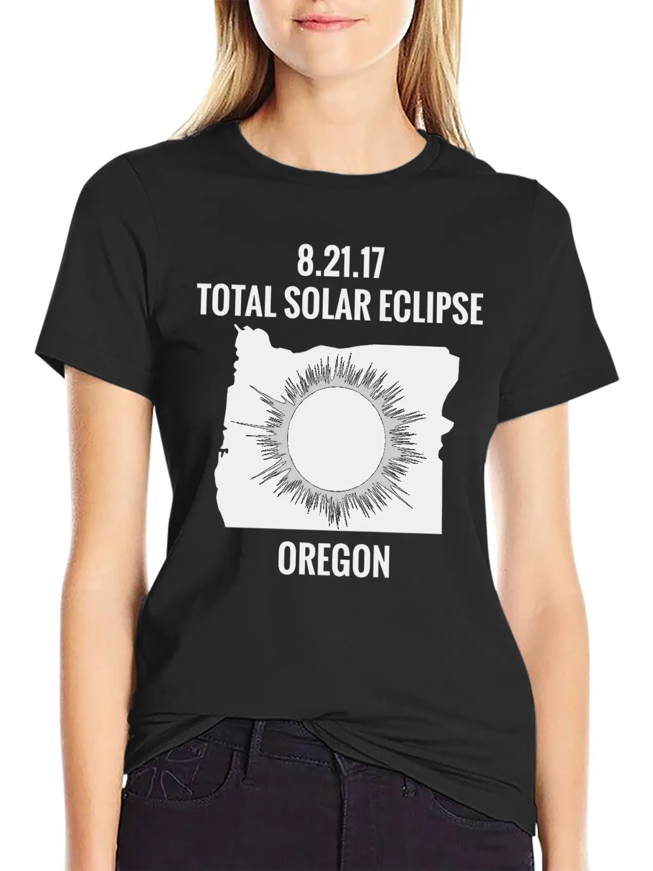 Total Solar Eclipse 2017 Oregon Unisex Short Sleeve Soft Cotton T-Shirt – Casual Everyday Wear