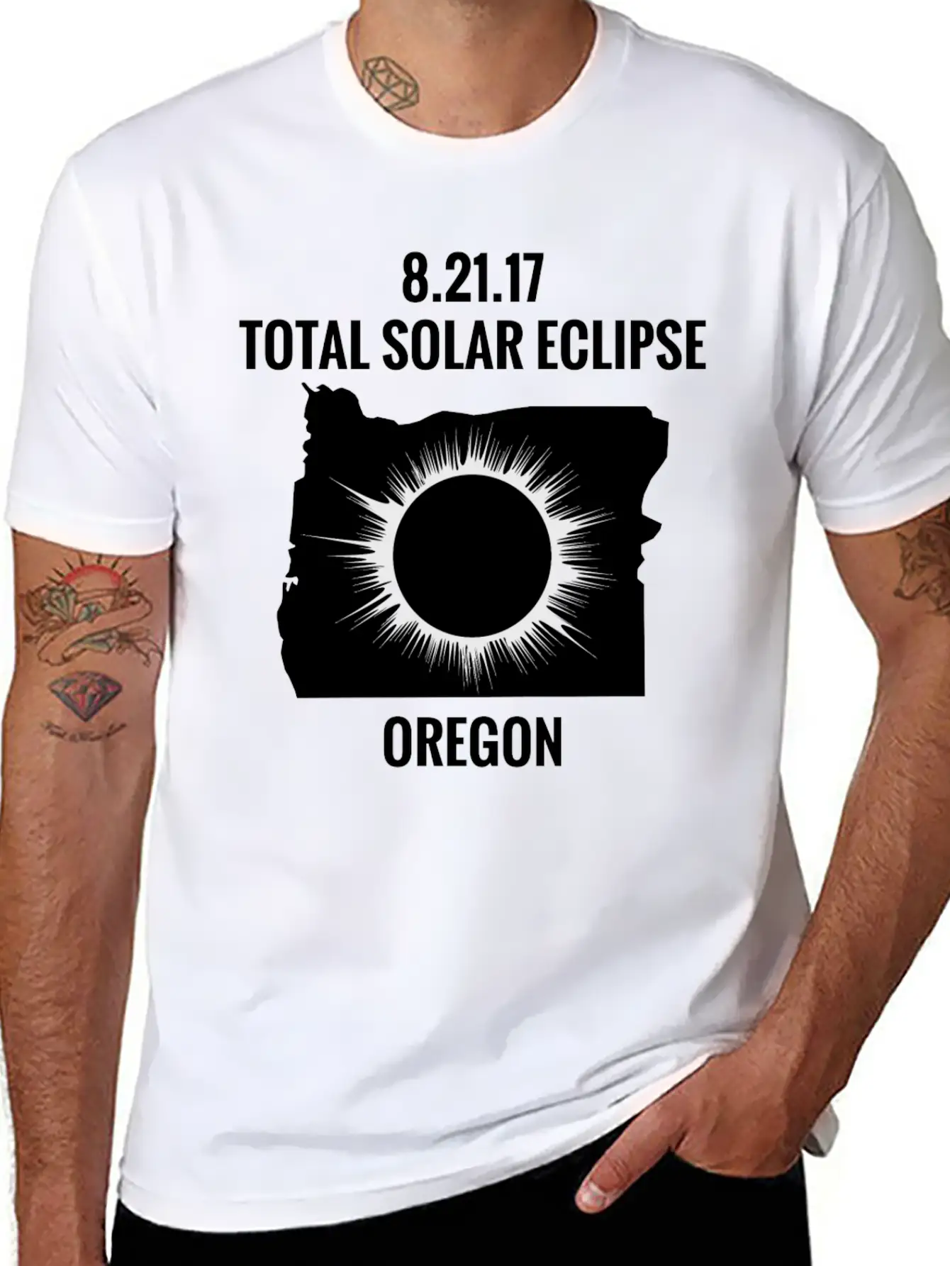Total Solar Eclipse 2017 Oregon Unisex Short Sleeve Soft Cotton T-Shirt – Casual Everyday Wear
