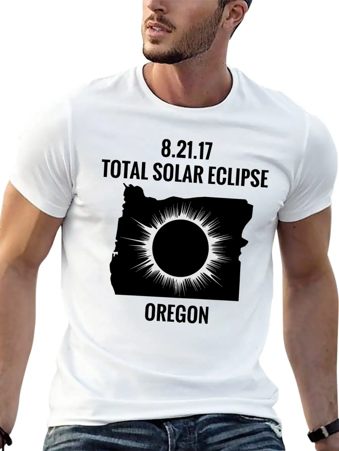 Total Solar Eclipse 2017 Oregon Unisex Short Sleeve Soft Cotton T-Shirt – Casual Everyday Wear