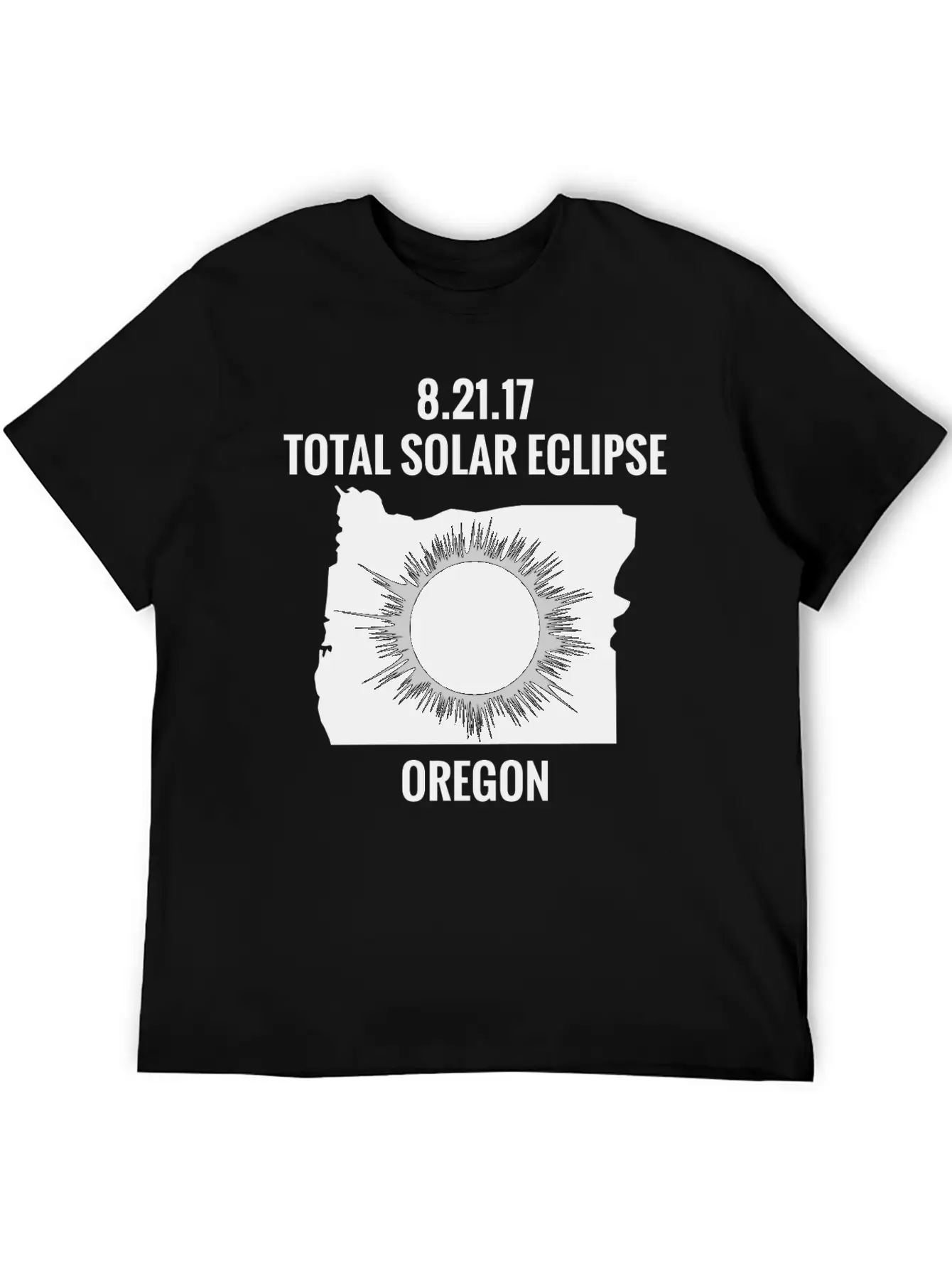 Total Solar Eclipse 2017 Oregon Unisex Short Sleeve Soft Cotton T-Shirt – Casual Everyday Wear
