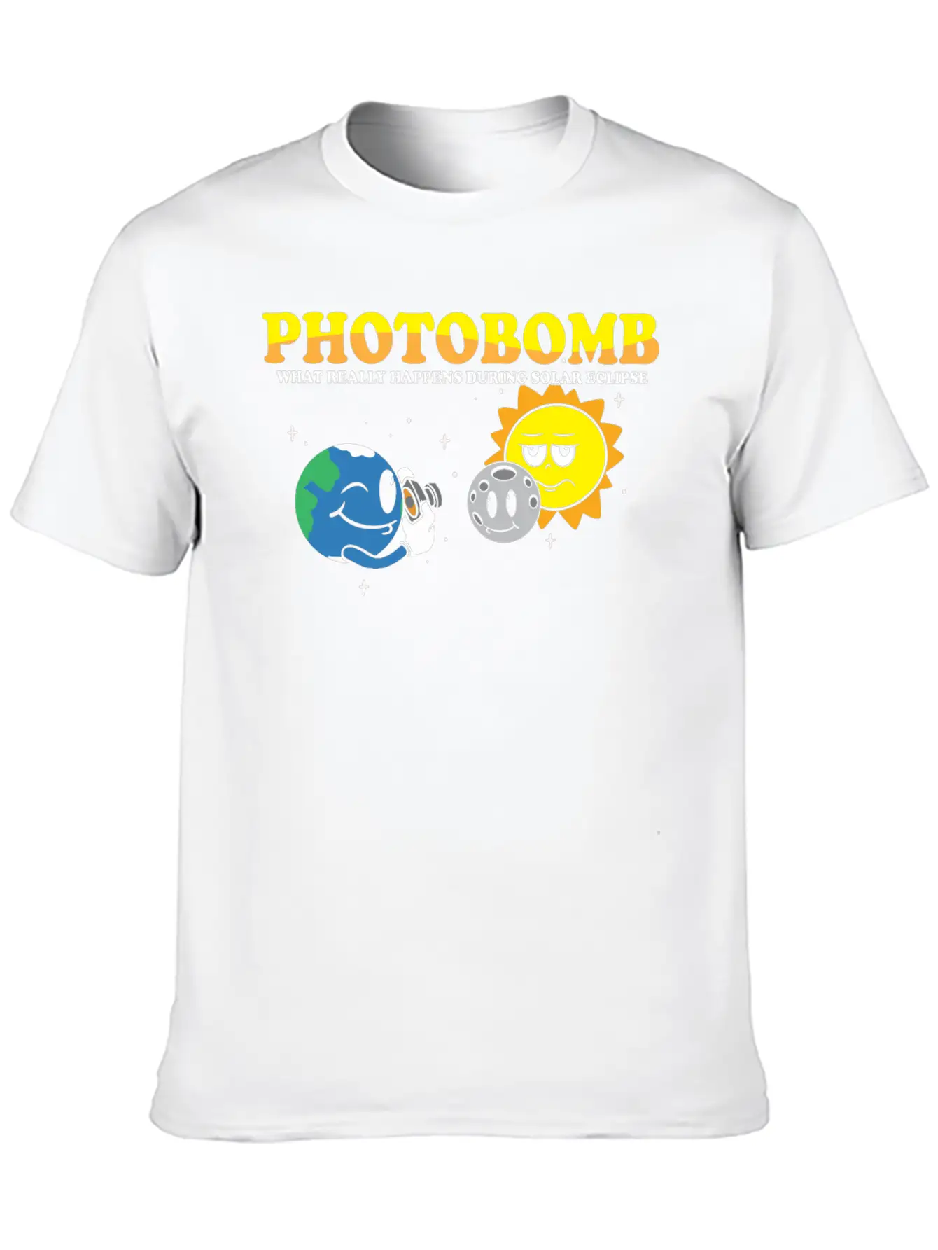 Total Solar Eclipse 2024 Totality Photobomb Sun Unisex Short Sleeve Soft Cotton T-Shirt – Casual Everyday Wear