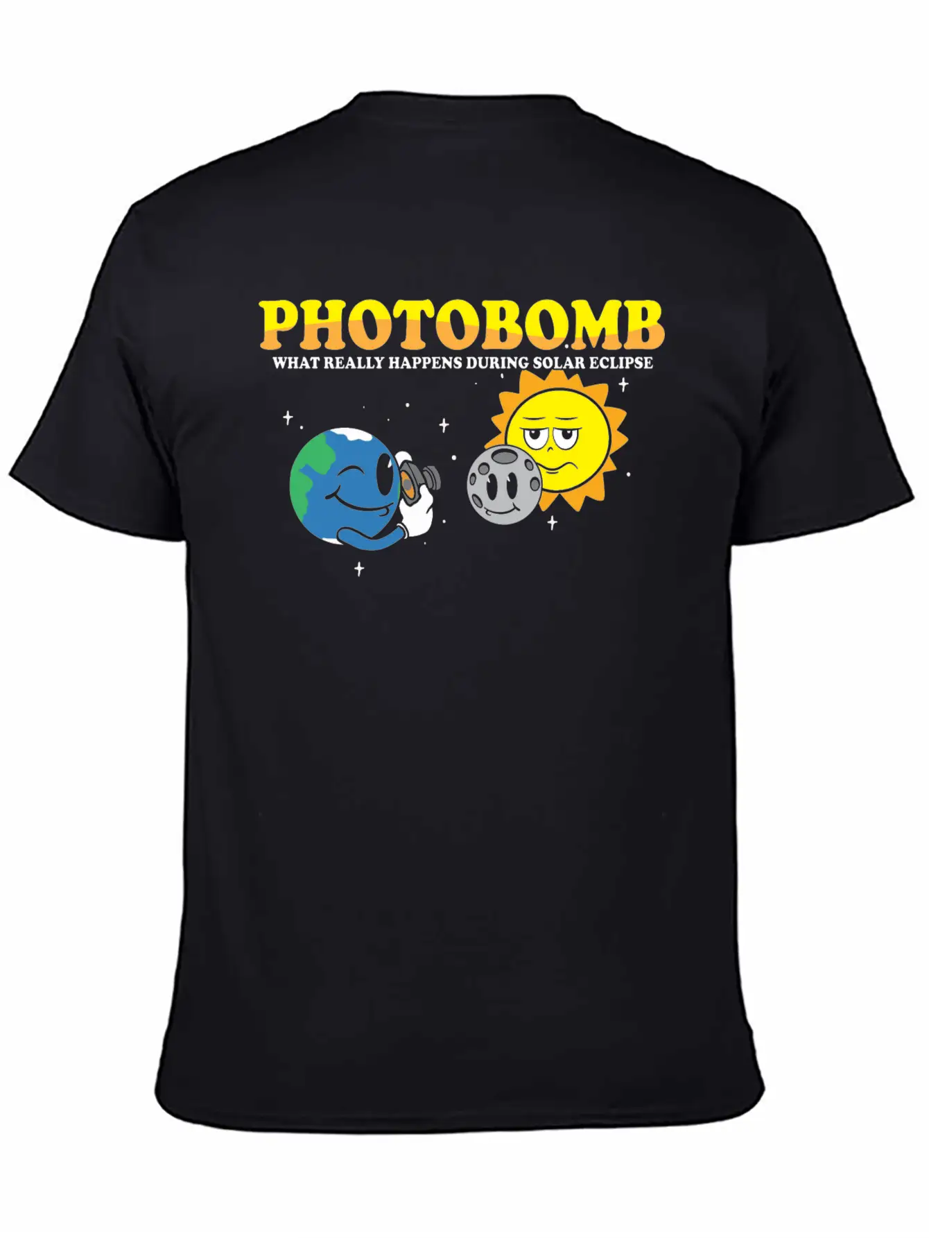 Total Solar Eclipse 2024 Totality Photobomb Sun Unisex Short Sleeve Soft Cotton T-Shirt – Casual Everyday Wear