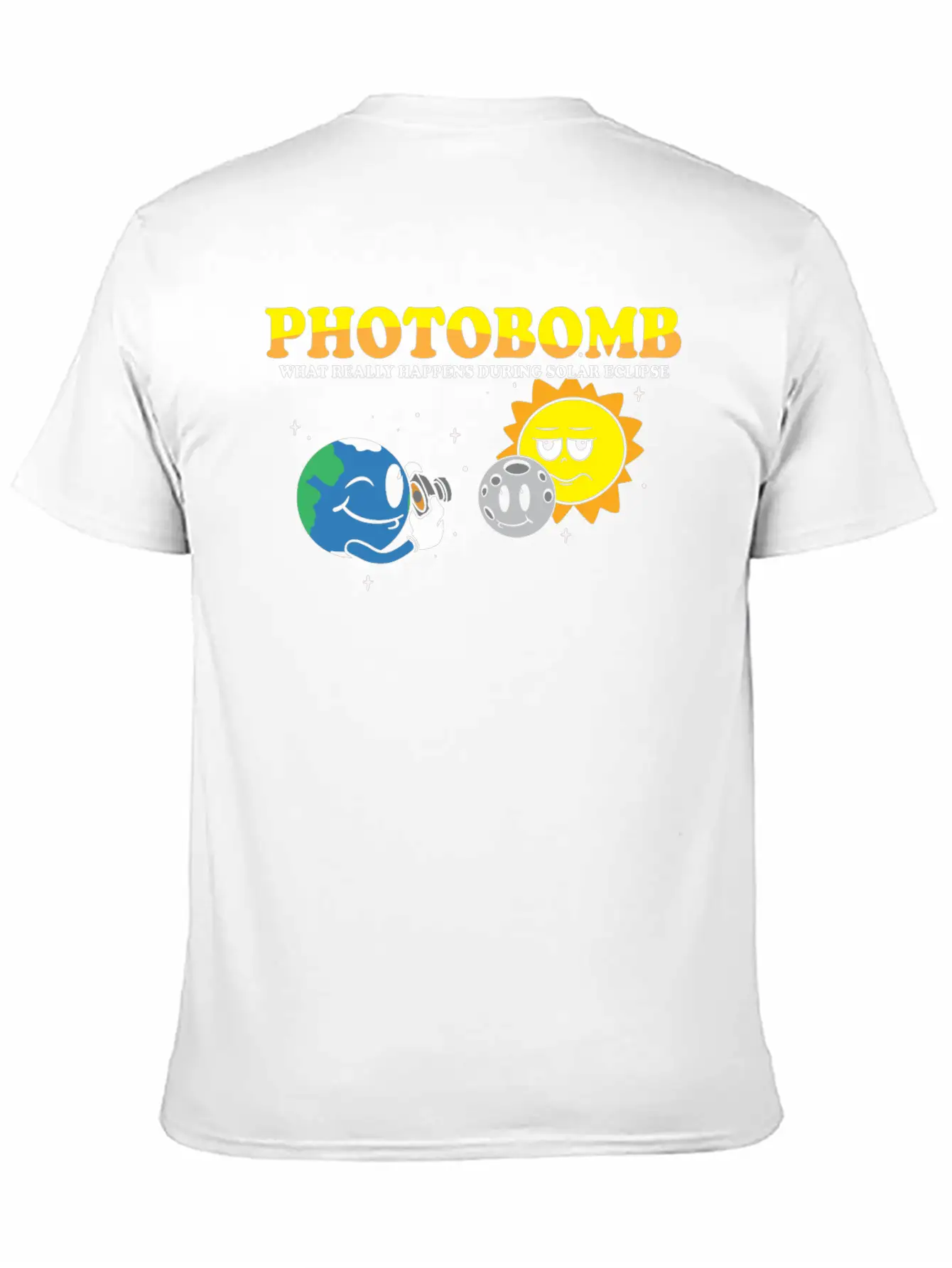 Total Solar Eclipse 2024 Totality Photobomb Sun Unisex Short Sleeve Soft Cotton T-Shirt – Casual Everyday Wear