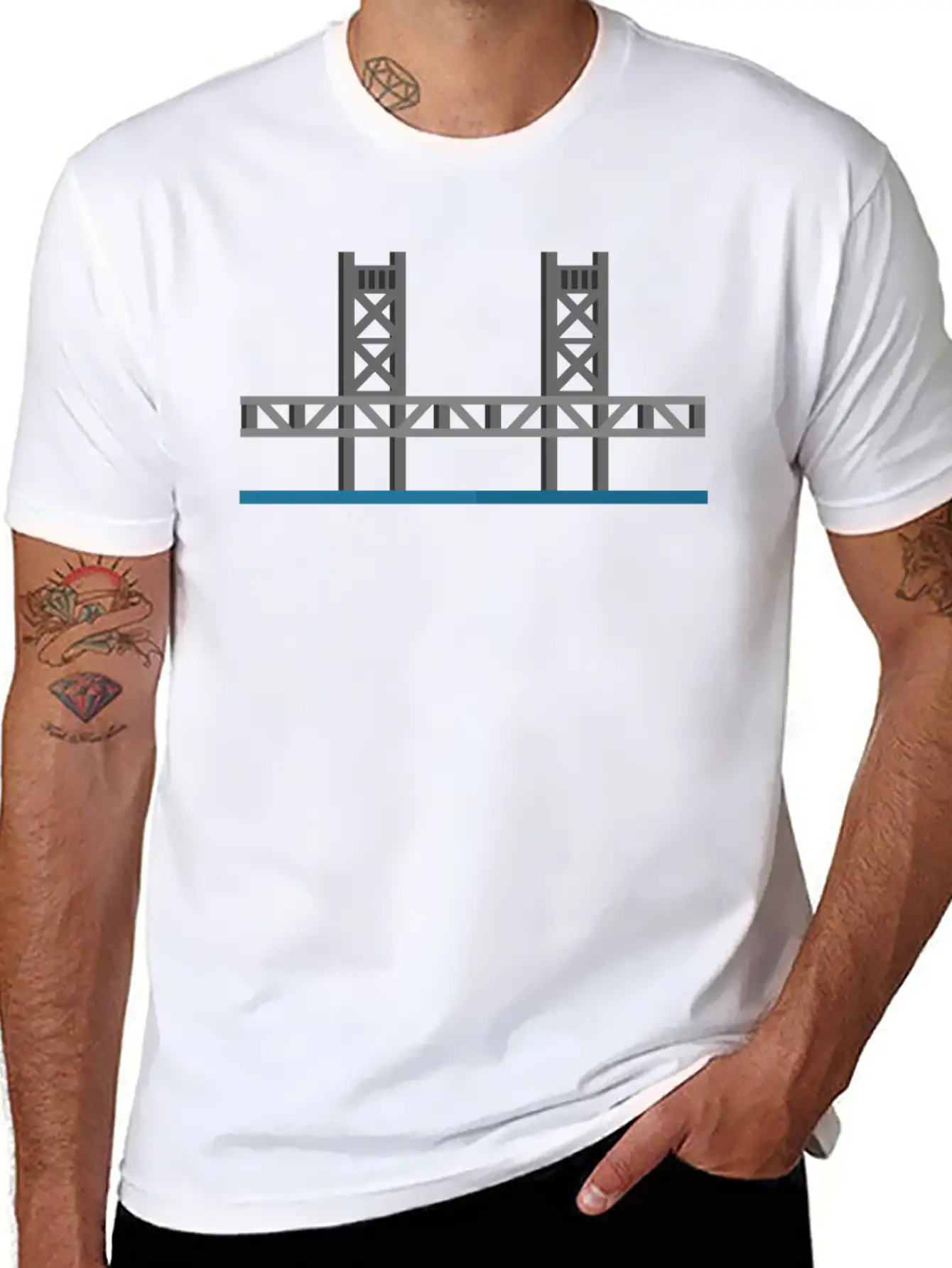 Tower Bridge Sacramento Basic Graphic T-Shirt – Daily Comfort In Soft Cotton