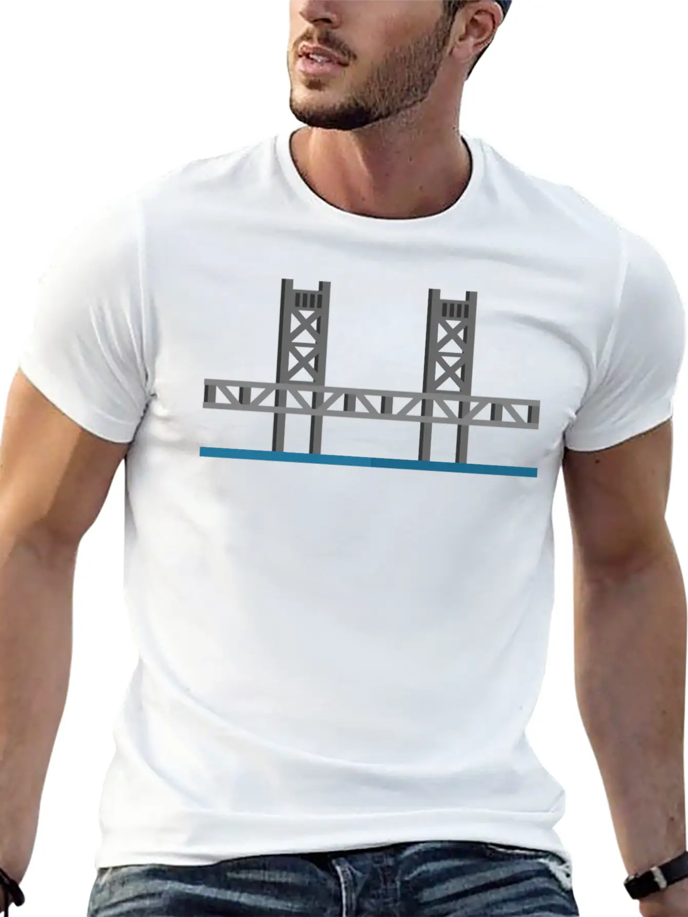 Tower Bridge Sacramento Basic Graphic T-Shirt – Daily Comfort In Soft Cotton