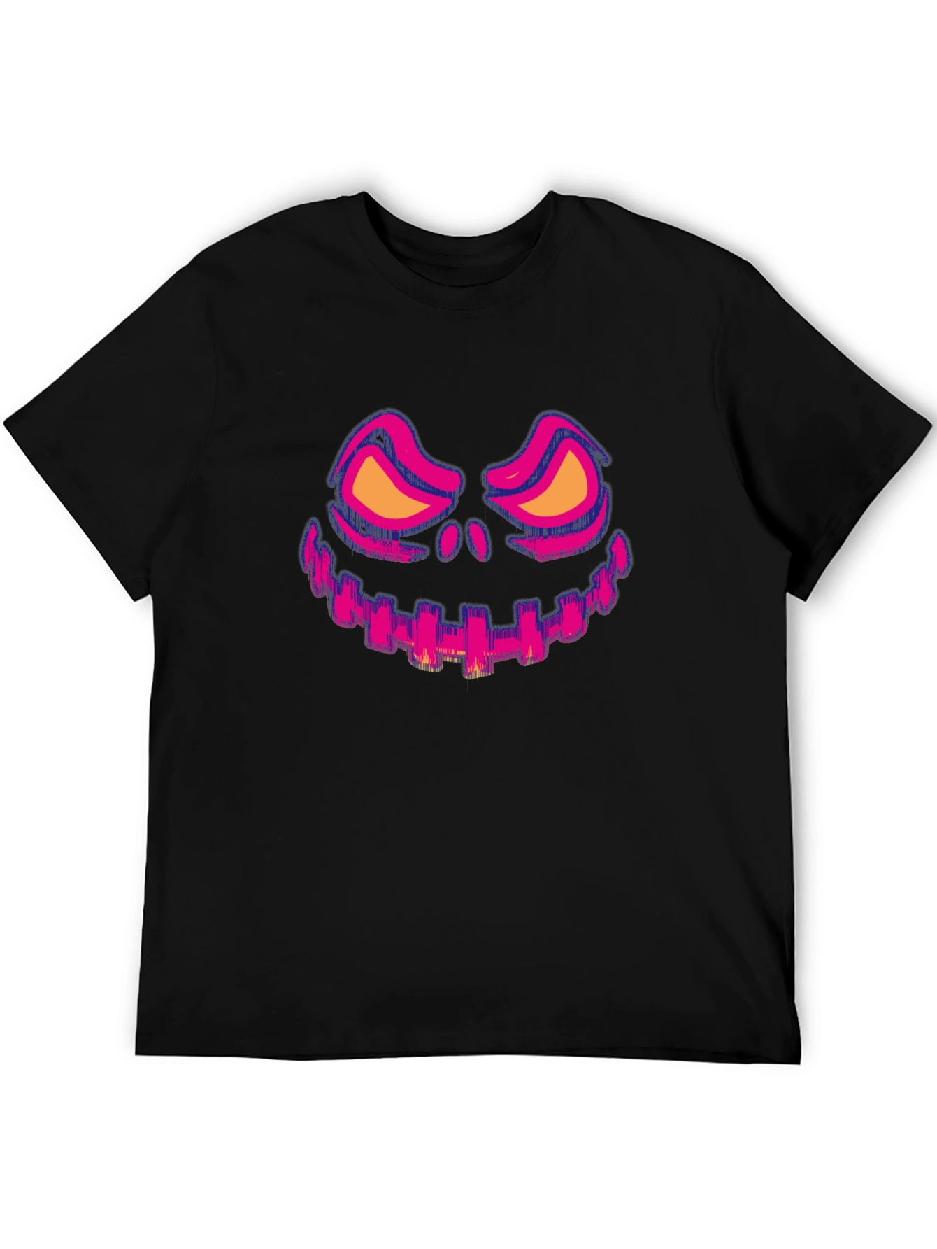 Halloween Face Graphic Tee - Black