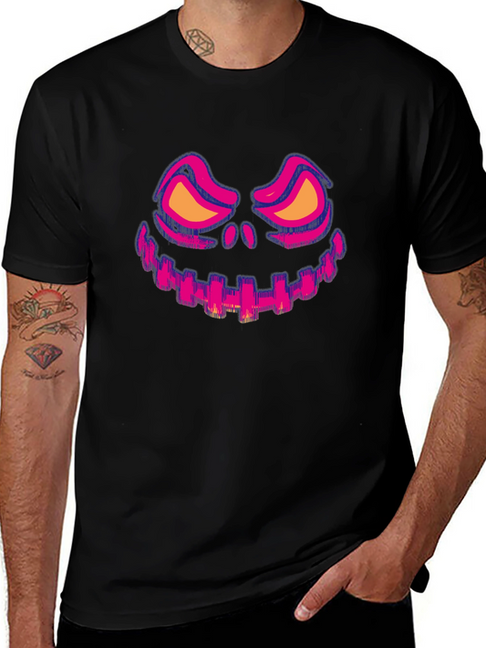 Halloween Face Graphic Tee - Black