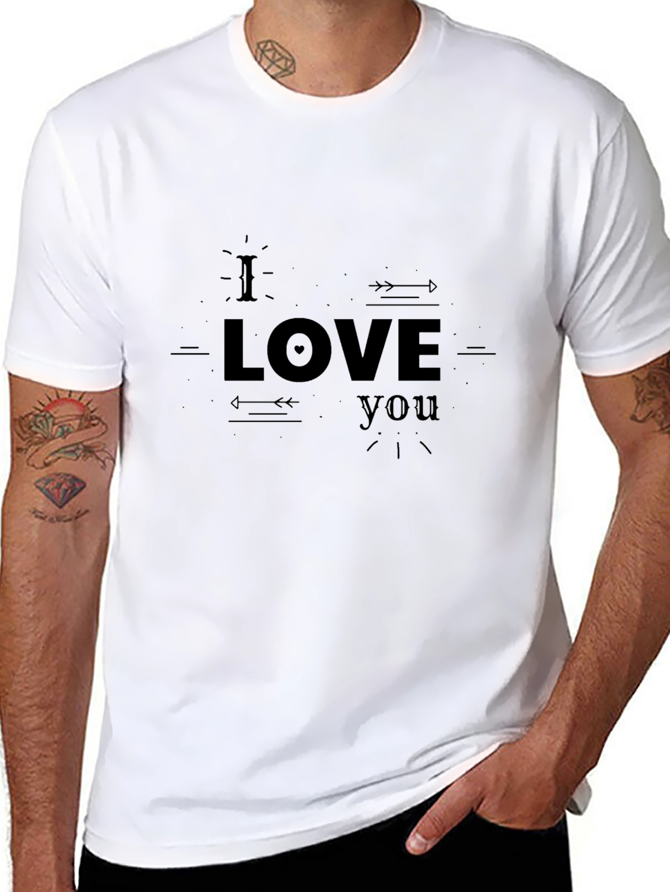 I Love You Black Graphic Tee
