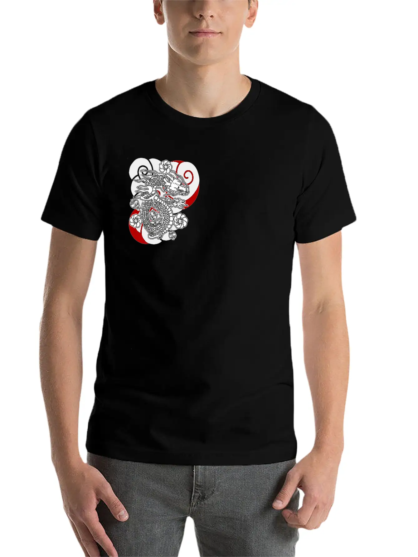 Traditional Japanese Tattoo Dragon Comfortable Minimalist Graphic Tee – Summer Style Essential