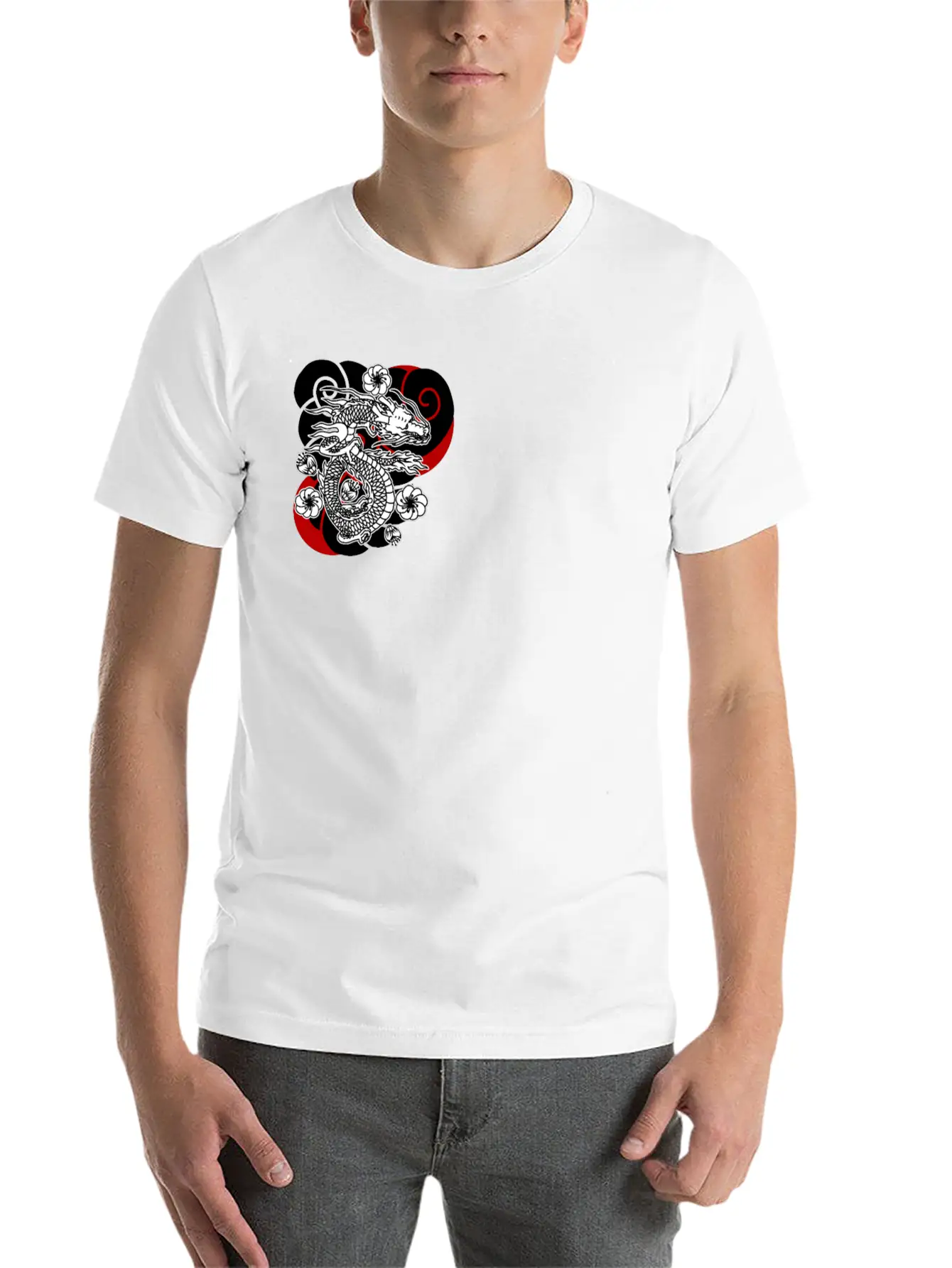 Traditional Japanese Tattoo Dragon Comfortable Minimalist Graphic Tee – Summer Style Essential