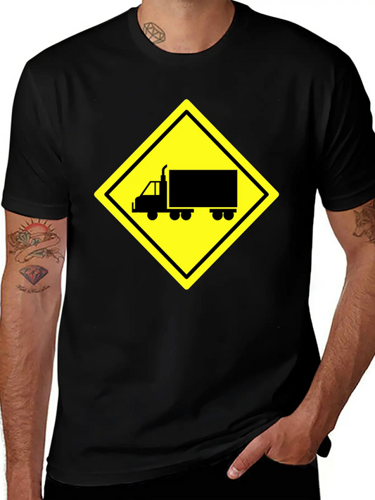 Traffic Sign Truck Lane Stylish Everyday T-Shirt – Unisex Basic Cotton Tee