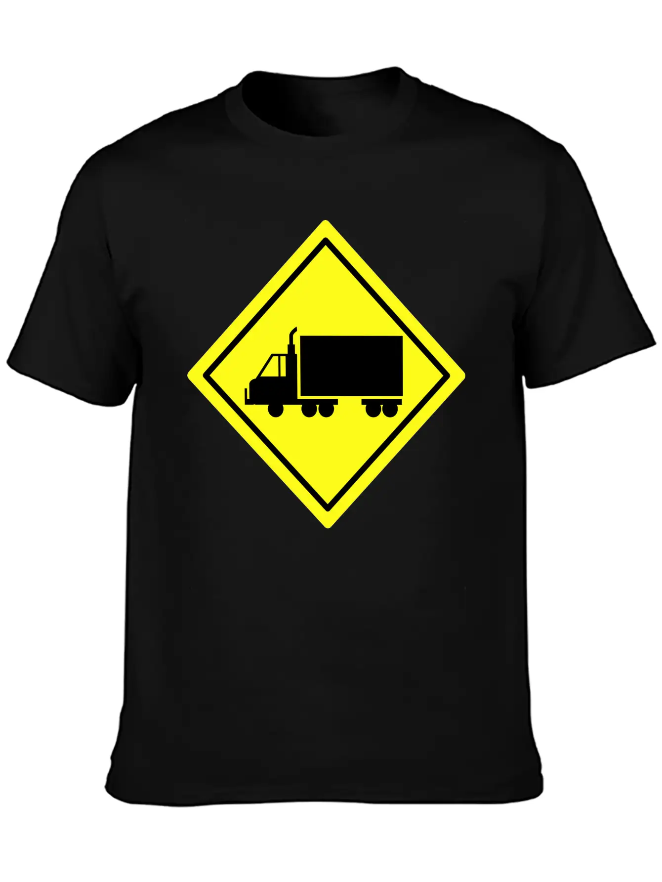 Traffic Sign Truck Lane Stylish Everyday T-Shirt – Unisex Basic Cotton Tee