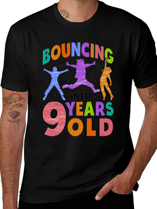 Trampoline Lover 8th Birthday Party Jumping Unisex Short Sleeve Soft Cotton T-Shirt – Casual Everyday Wear