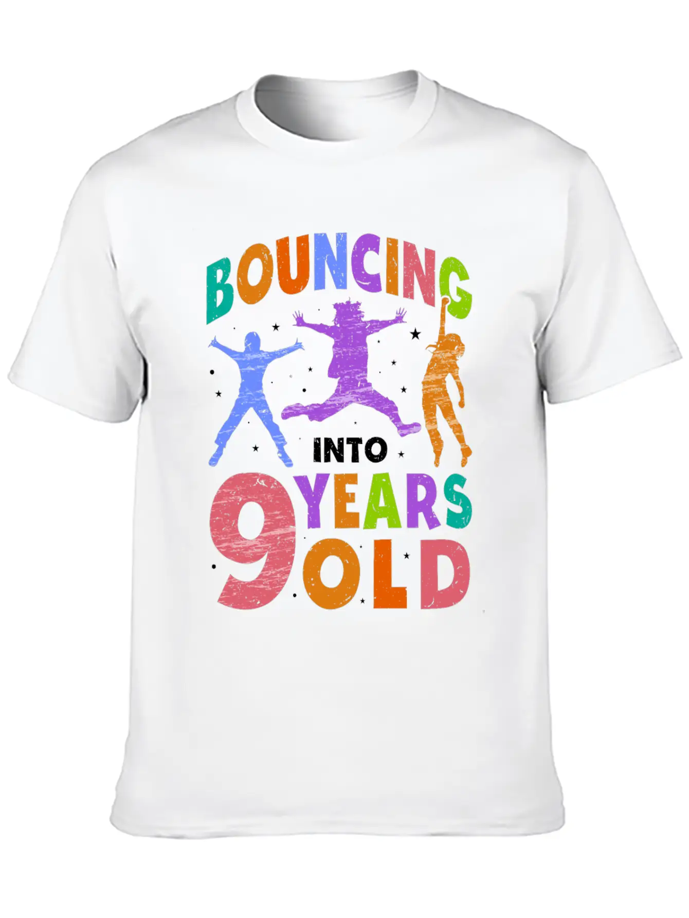 Trampoline Lover 8th Birthday Party Jumping Unisex Short Sleeve Soft Cotton T-Shirt – Casual Everyday Wear