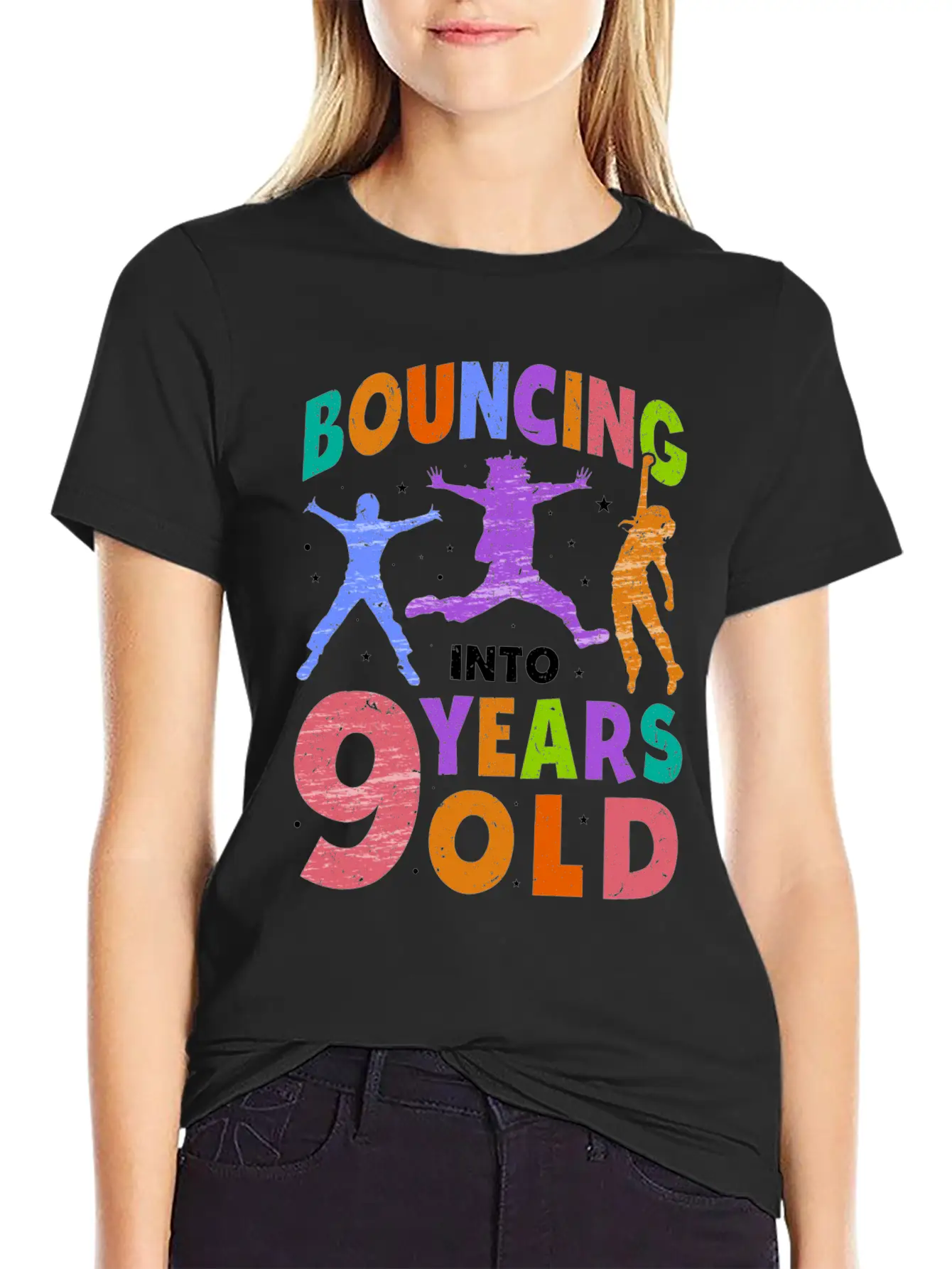 Trampoline Lover 8th Birthday Party Jumping Unisex Short Sleeve Soft Cotton T-Shirt – Casual Everyday Wear