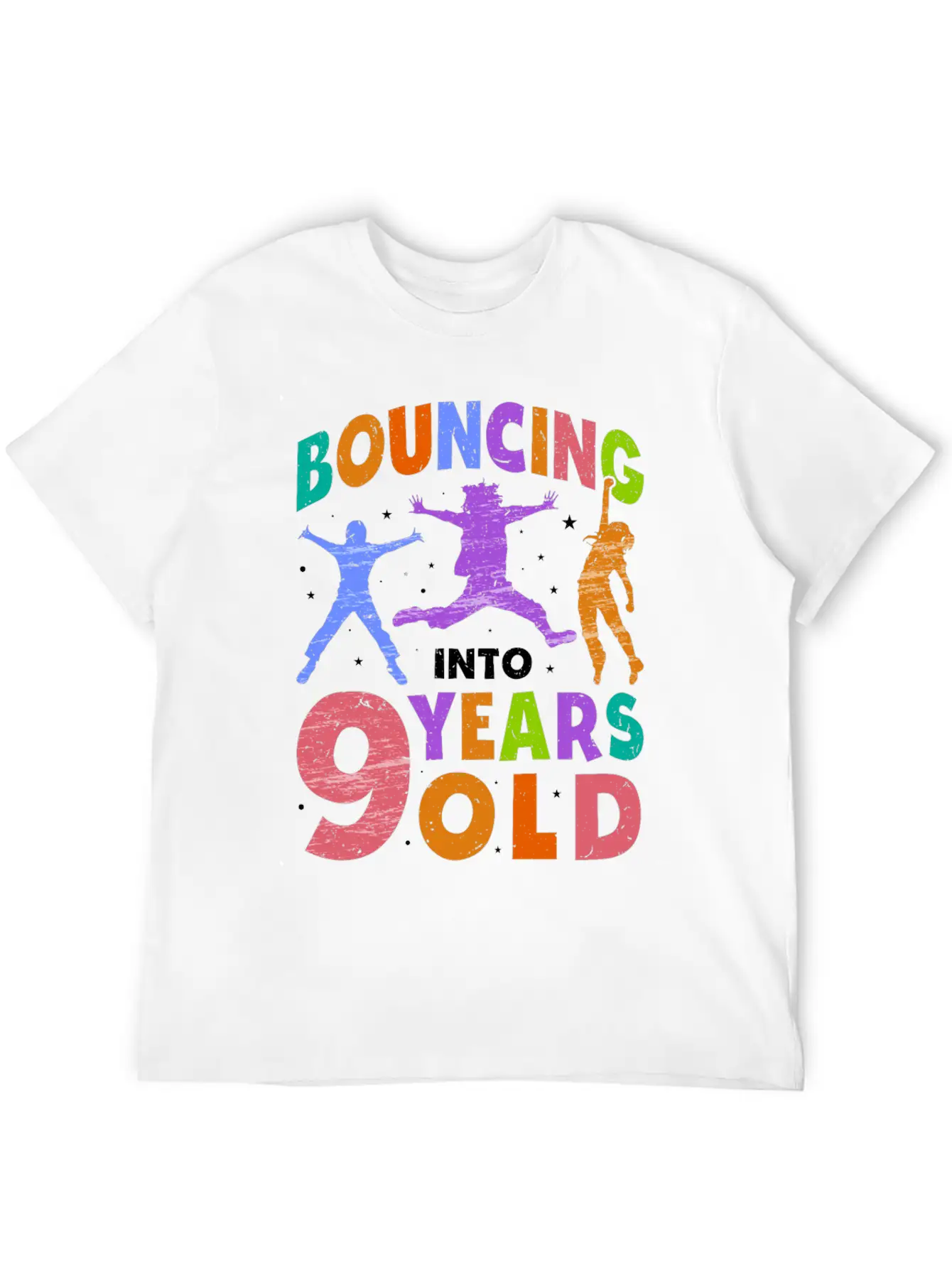 Trampoline Lover 8th Birthday Party Jumping Unisex Short Sleeve Soft Cotton T-Shirt – Casual Everyday Wear