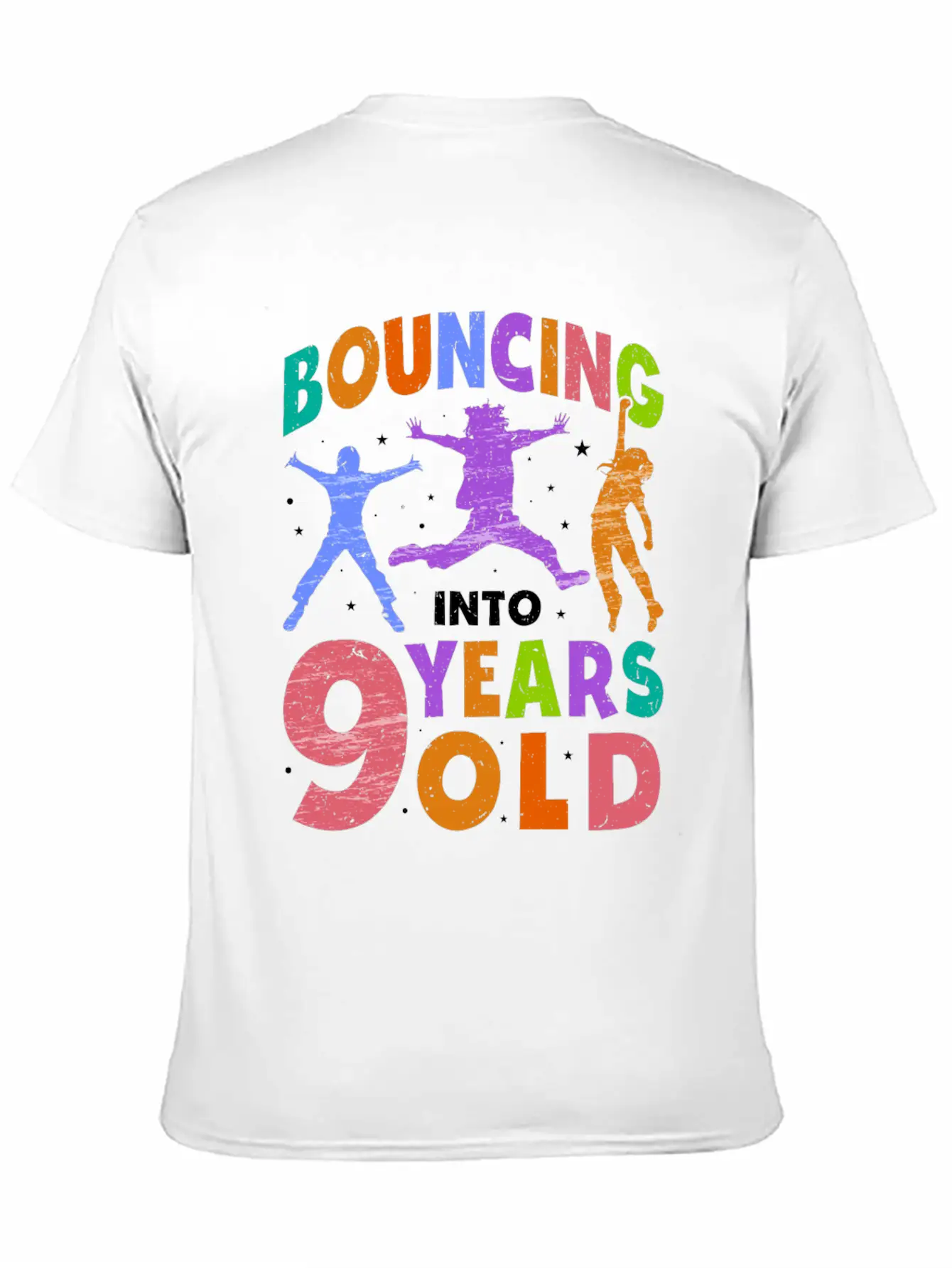 Trampoline Lover 8th Birthday Party Jumping Unisex Short Sleeve Soft Cotton T-Shirt – Casual Everyday Wear