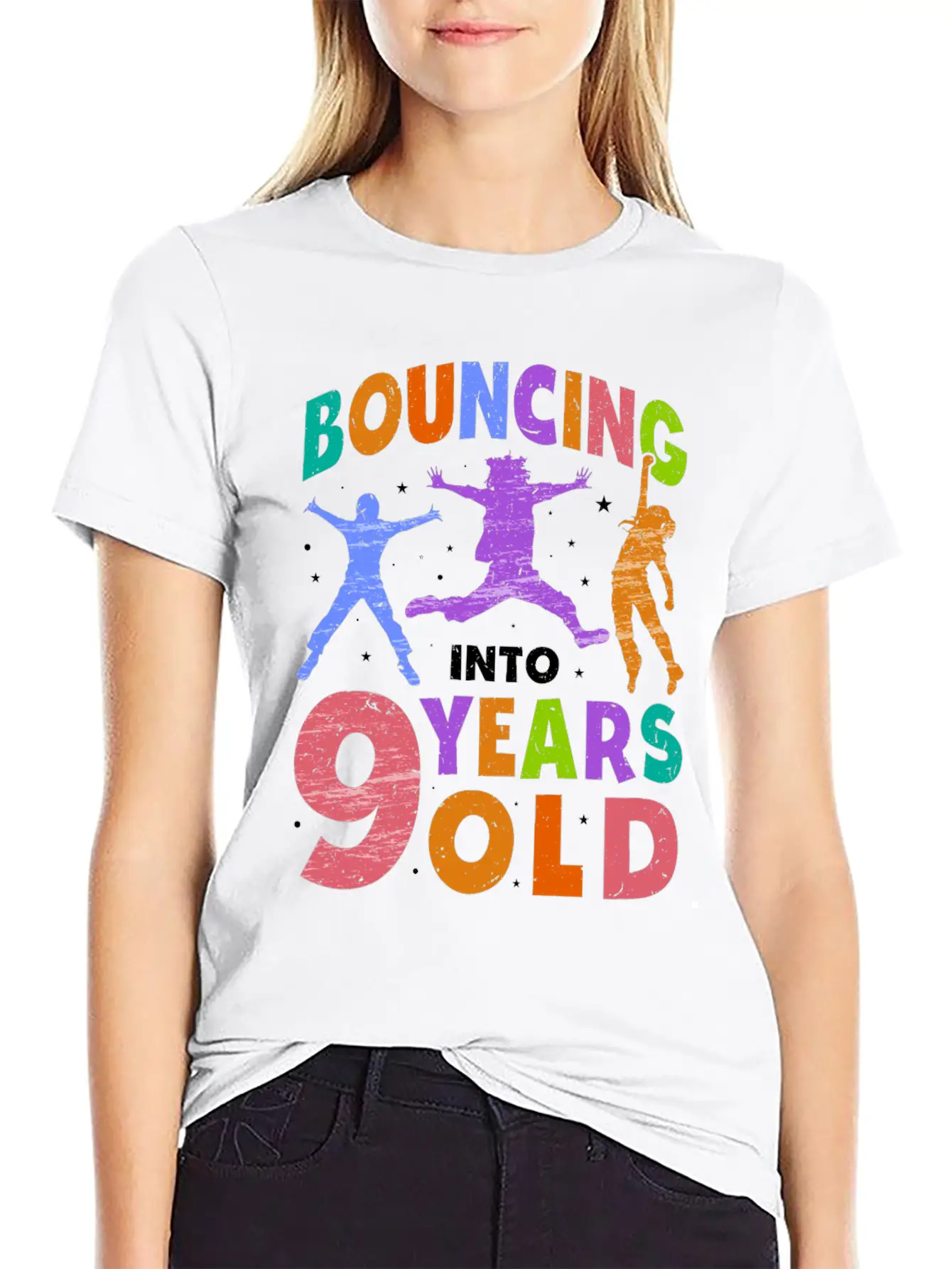 Trampoline Lover 8th Birthday Party Jumping Unisex Short Sleeve Soft Cotton T-Shirt – Casual Everyday Wear