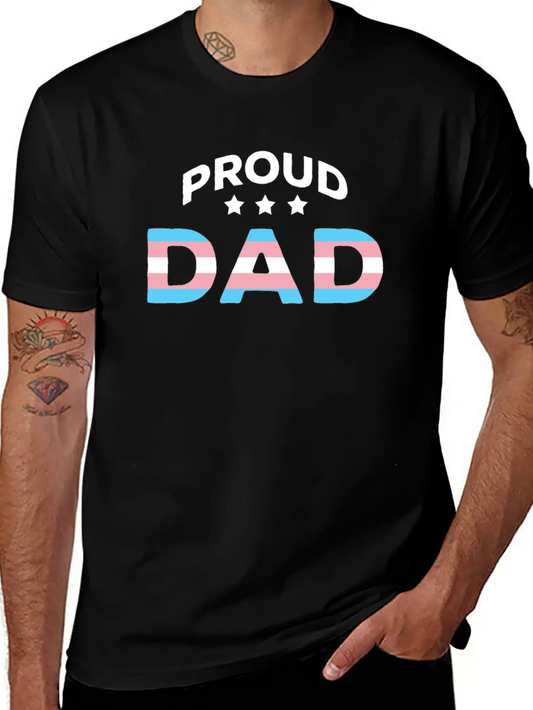 Trans Flag Proud Dad Equal Rites LGBTQ Basic Graphic T-Shirt – Daily Comfort In Soft Cotton