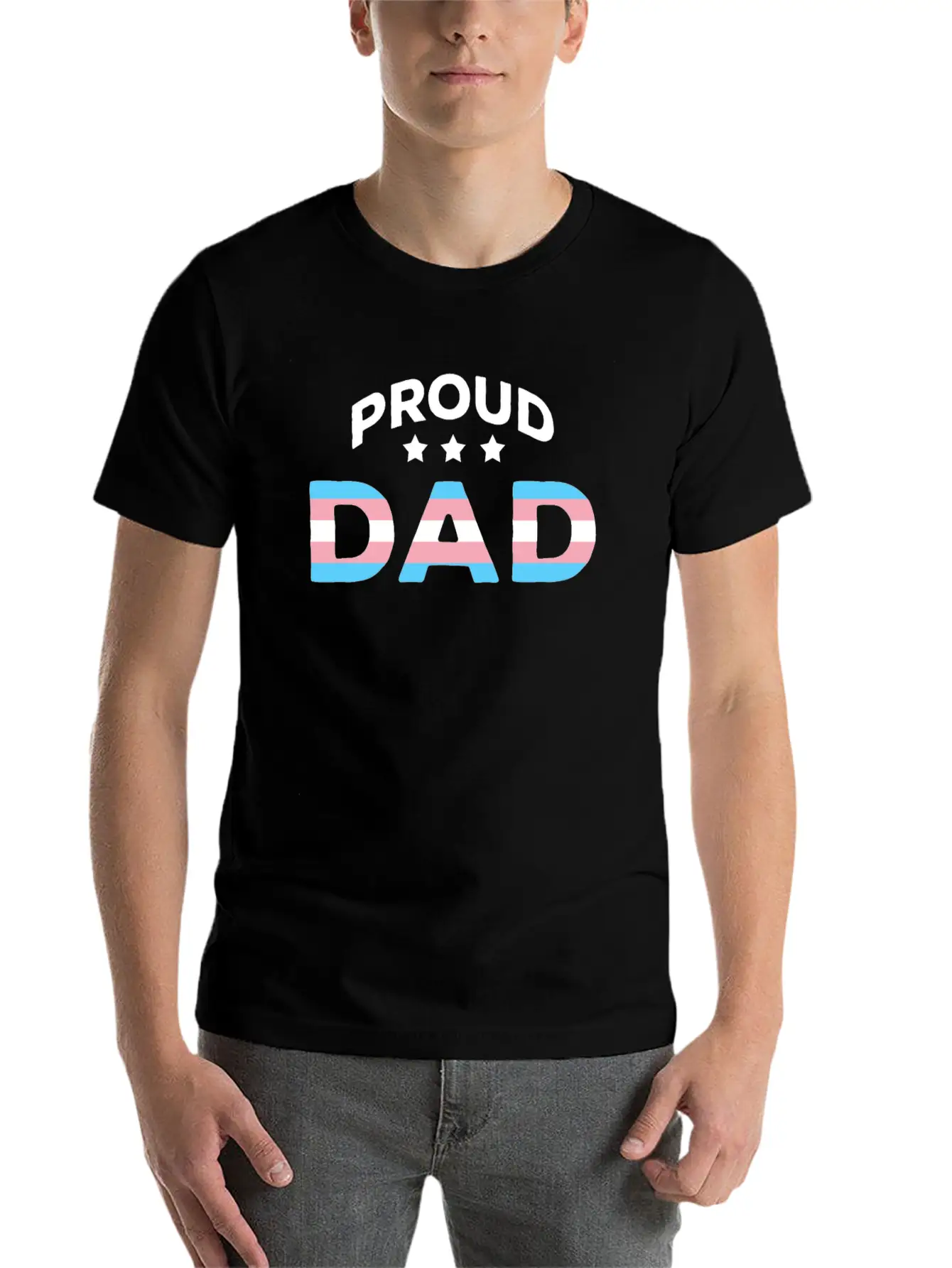 Trans Flag Proud Dad Equal Rites LGBTQ Basic Graphic T-Shirt – Daily Comfort In Soft Cotton