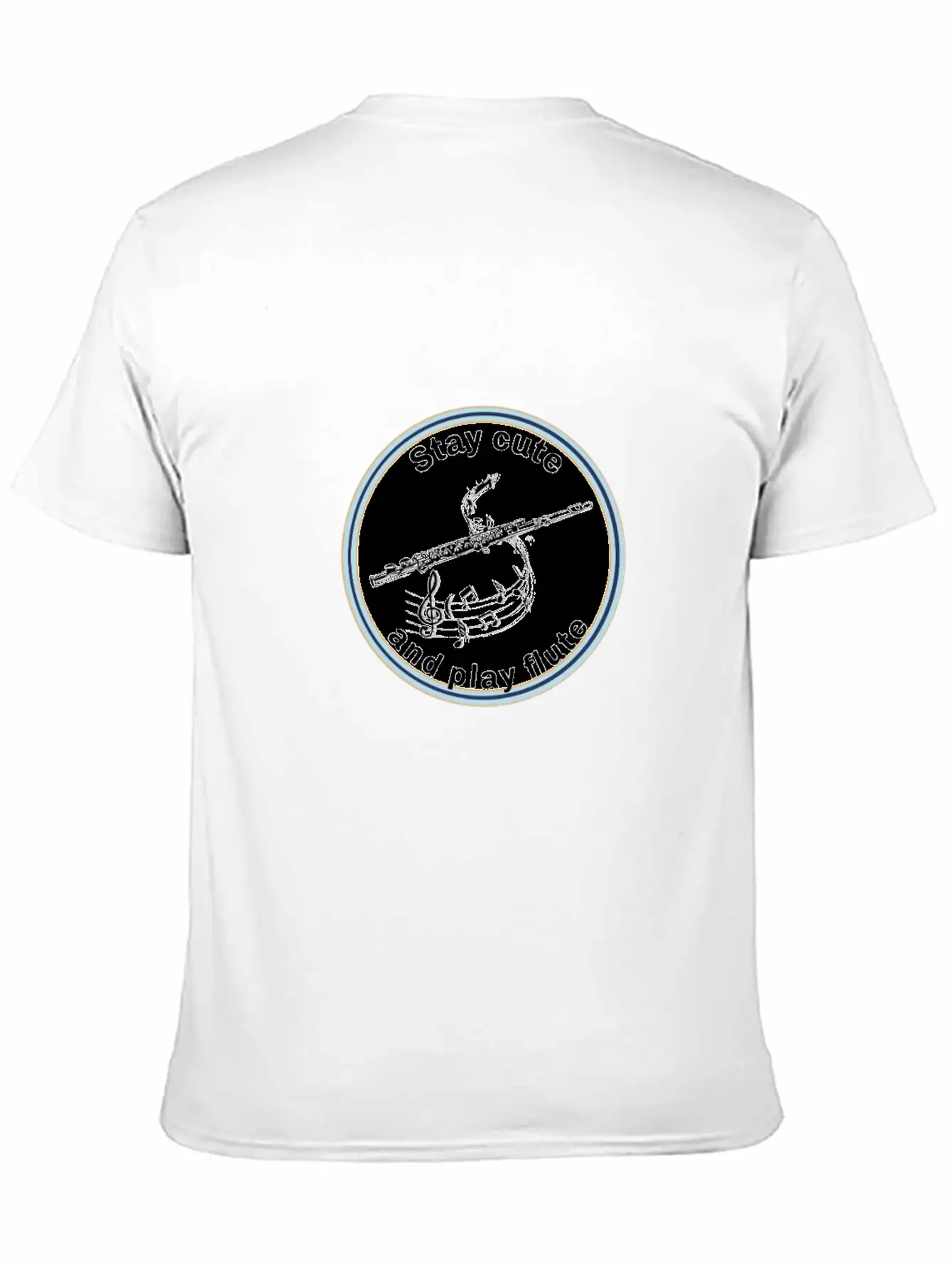 Transverse Flute - Stay Cute And Play The Flute Unisex Short Sleeve Soft Cotton T-Shirt – Casual Everyday Wear