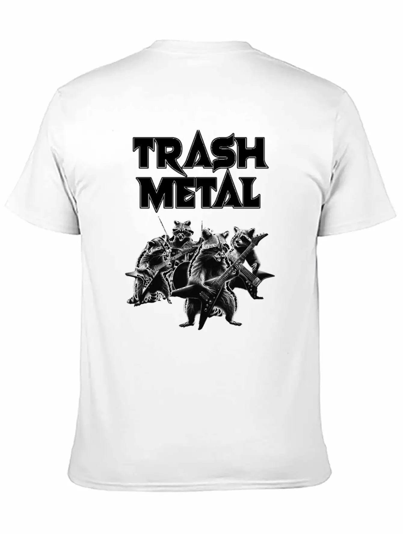 Trash Metal T-Shirt: Raccoons Playing Heavy Metal Comfortable Minimalist Graphic Tee – Summer Style Essential