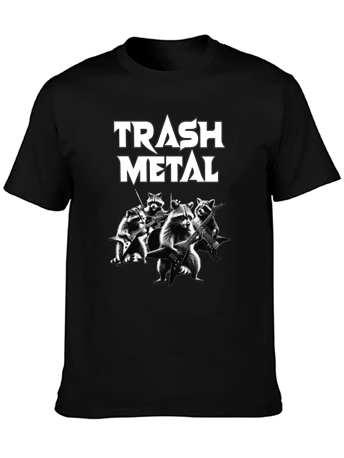 Trash Metal T-Shirt: Raccoons Playing Heavy Metal Comfortable Minimalist Graphic Tee – Summer Style Essential