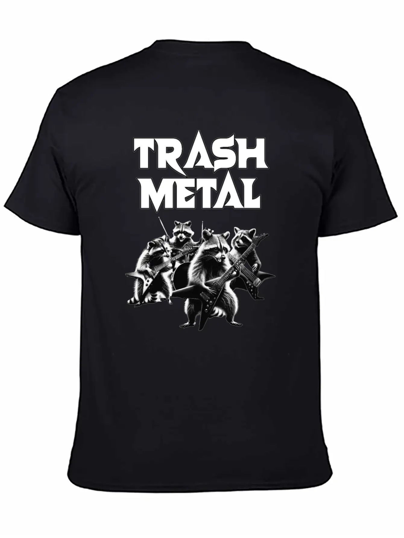 Trash Metal T-Shirt: Raccoons Playing Heavy Metal Comfortable Minimalist Graphic Tee – Summer Style Essential