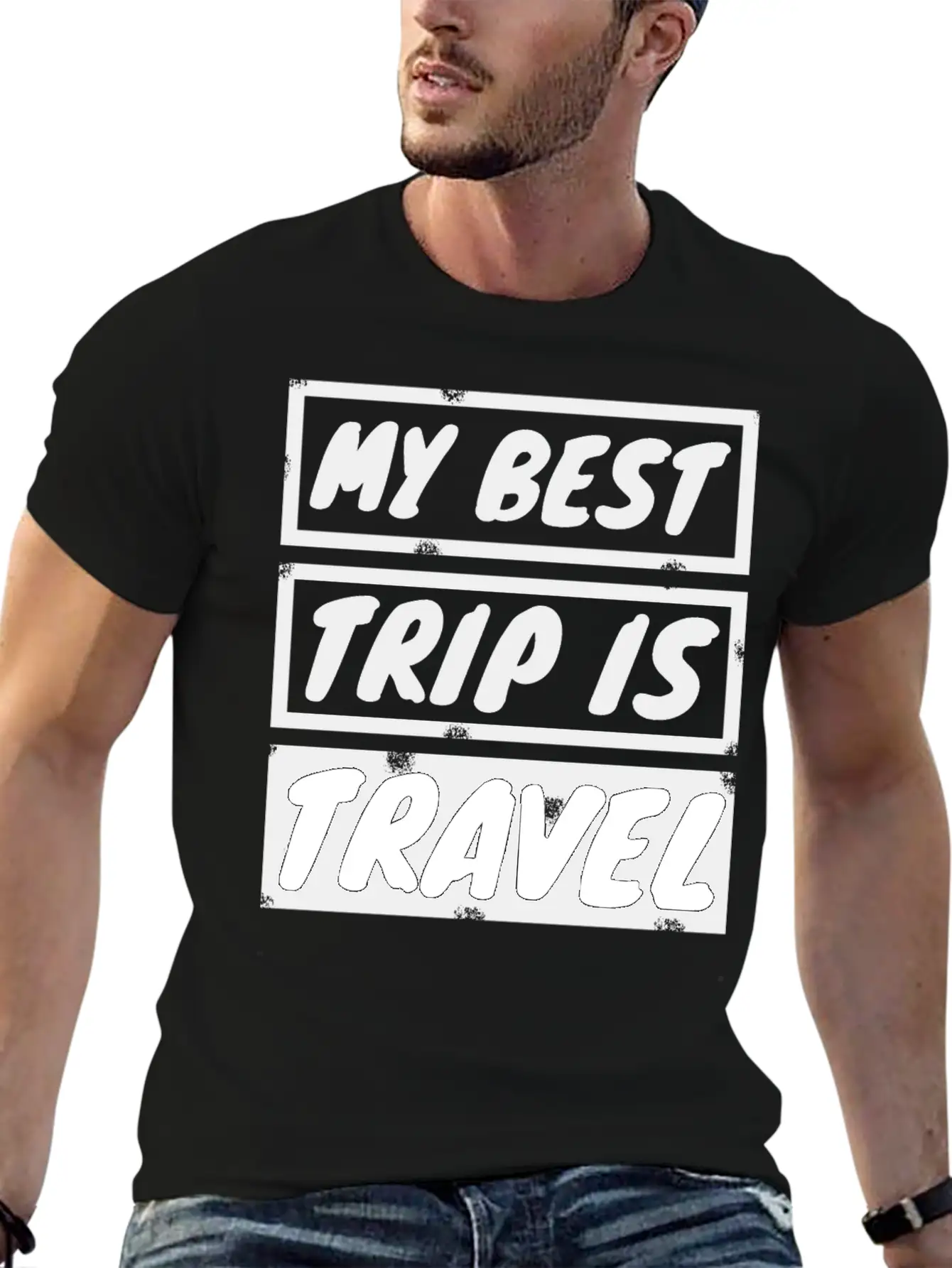 Travel - My Best Trip Is Travel Basic Graphic T-Shirt – Daily Comfort In Soft Cotton