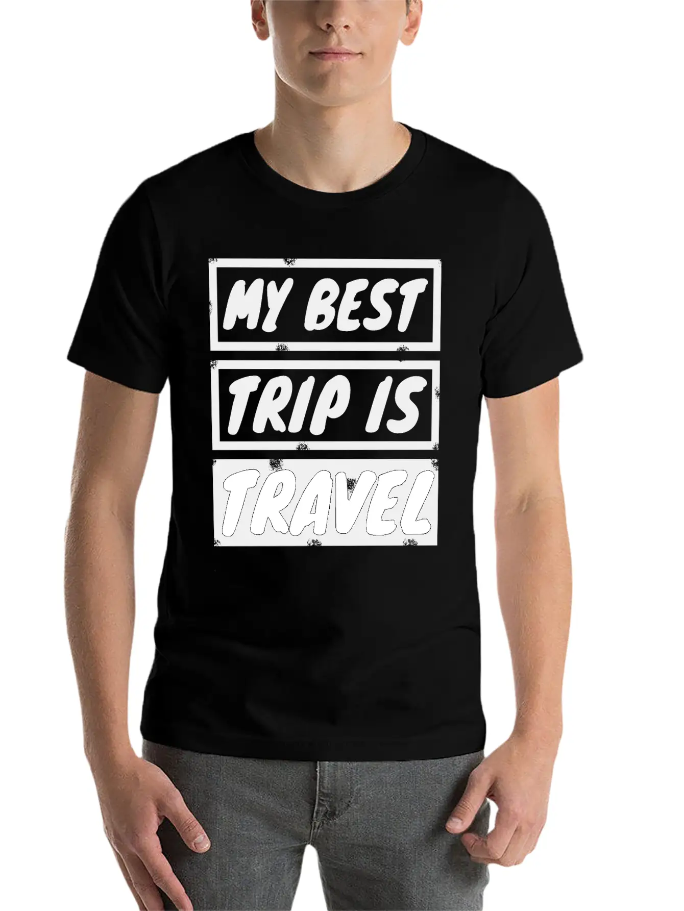 Travel - My Best Trip Is Travel Basic Graphic T-Shirt – Daily Comfort In Soft Cotton