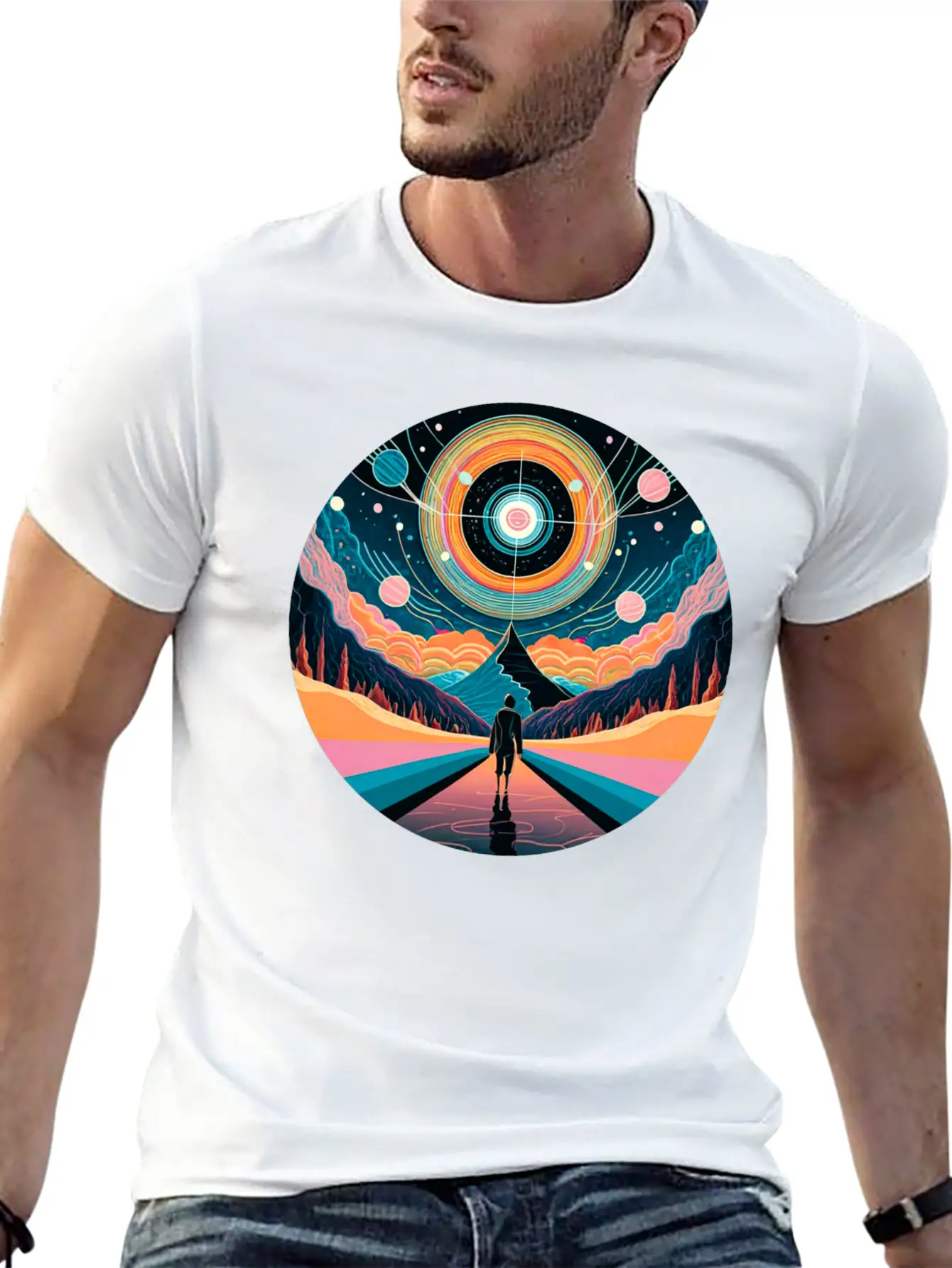 Travel Through Time Into Space Timeless Short Sleeve Tee – Comfy And Minimalist Design