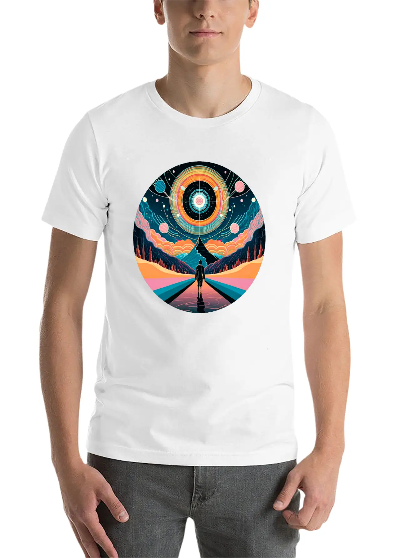 Travel Through Time Into Space Timeless Short Sleeve Tee – Comfy And Minimalist Design