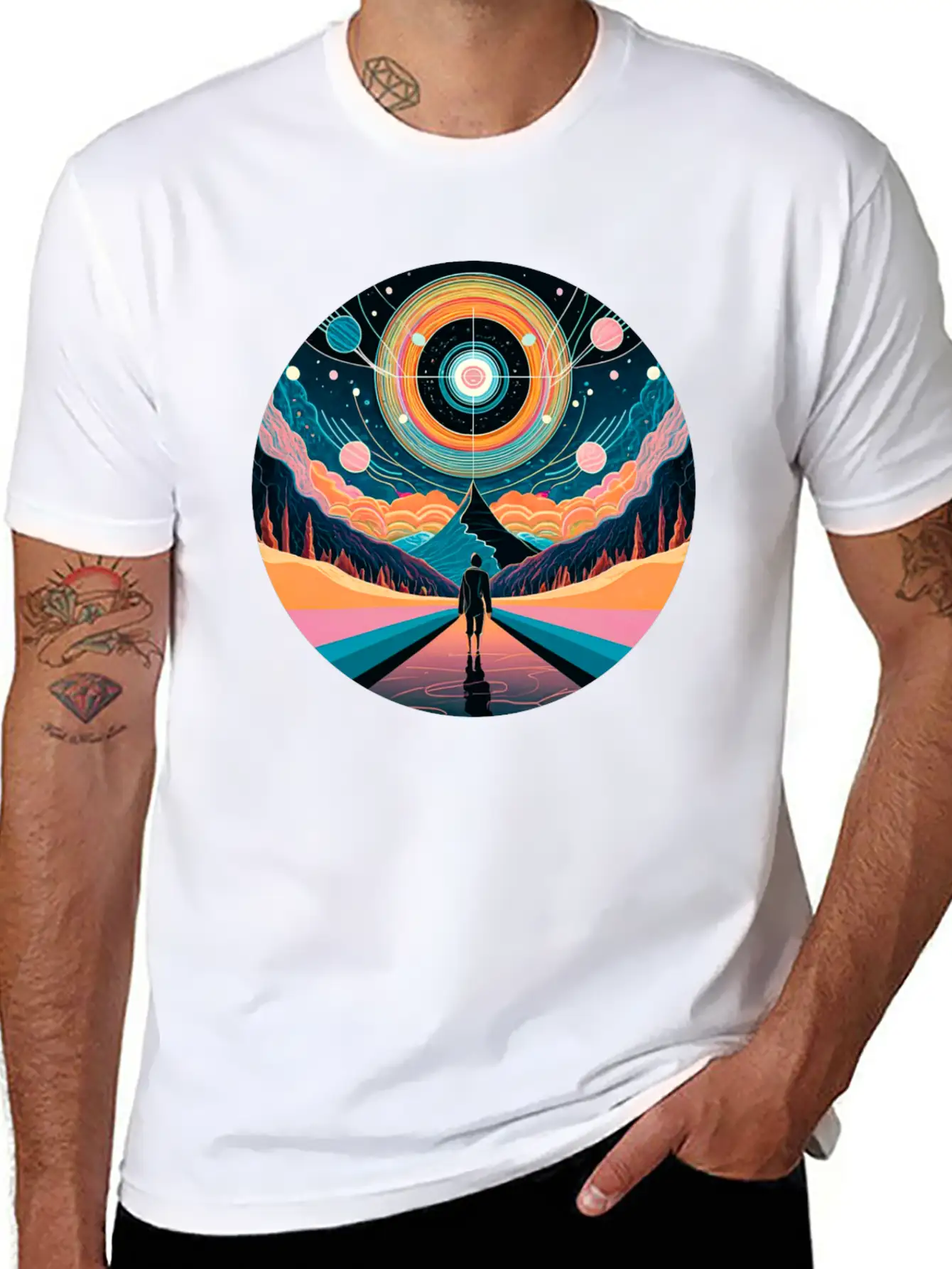 Travel Through Time Into Space Timeless Short Sleeve Tee – Comfy And Minimalist Design