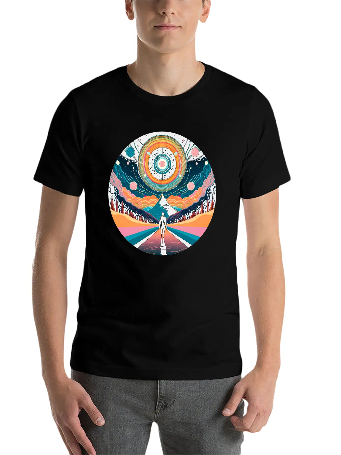 Travel Through Time Into Space Timeless Short Sleeve Tee – Comfy And Minimalist Design
