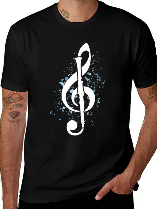 Treble Clef Clarinet Classical Music Note Clarinet Timeless Short Sleeve Tee – Comfy And Minimalist Design