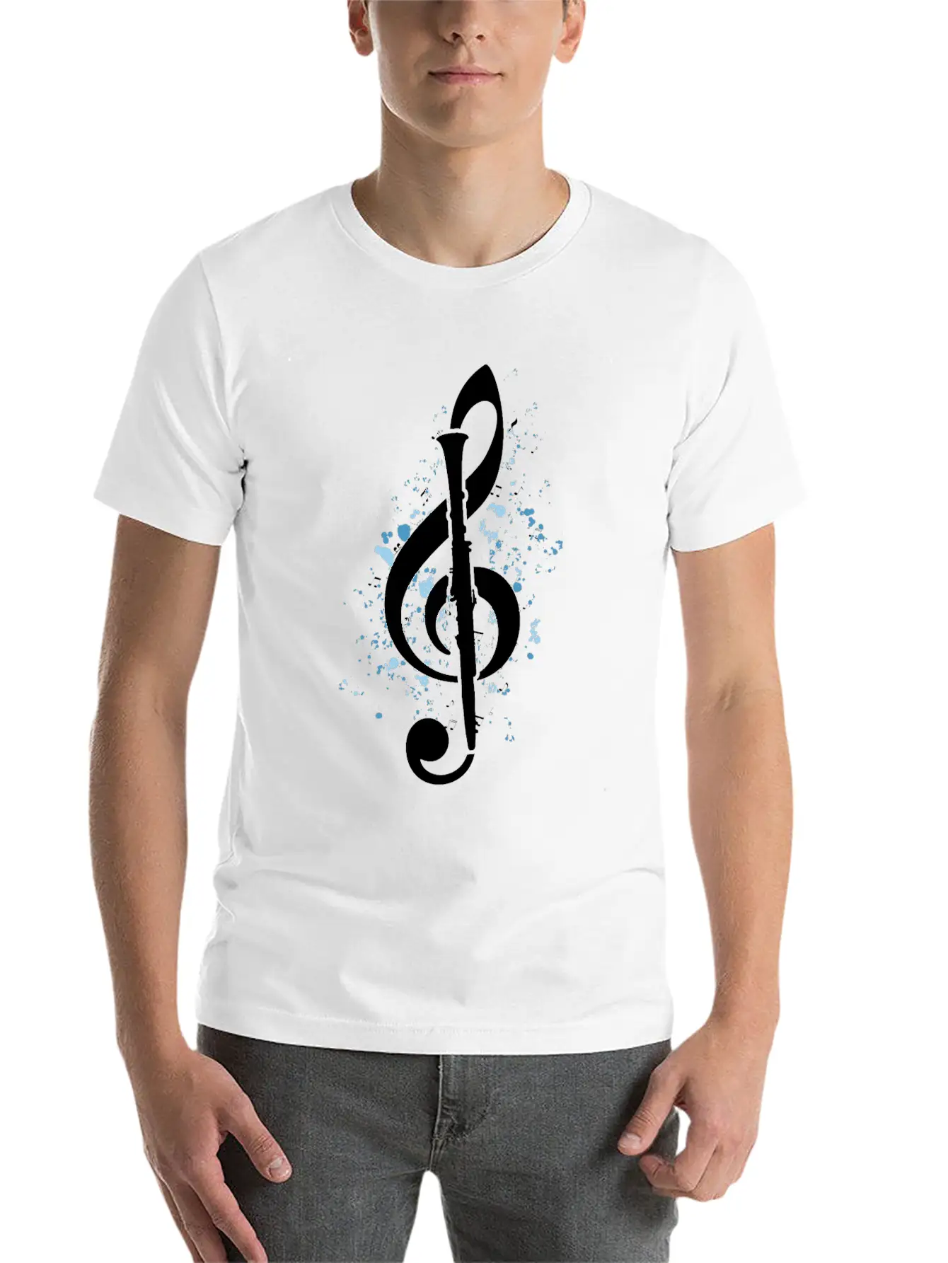 Treble Clef Clarinet Classical Music Note Clarinet Timeless Short Sleeve Tee – Comfy And Minimalist Design