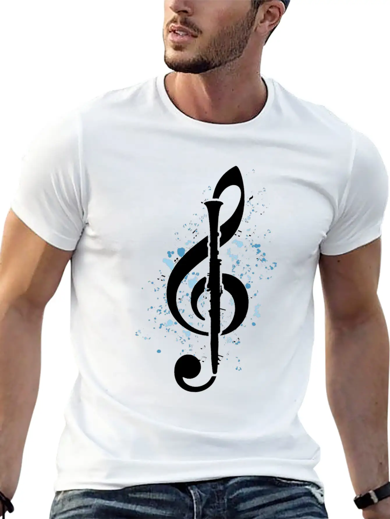 Treble Clef Clarinet Classical Music Note Clarinet Timeless Short Sleeve Tee – Comfy And Minimalist Design