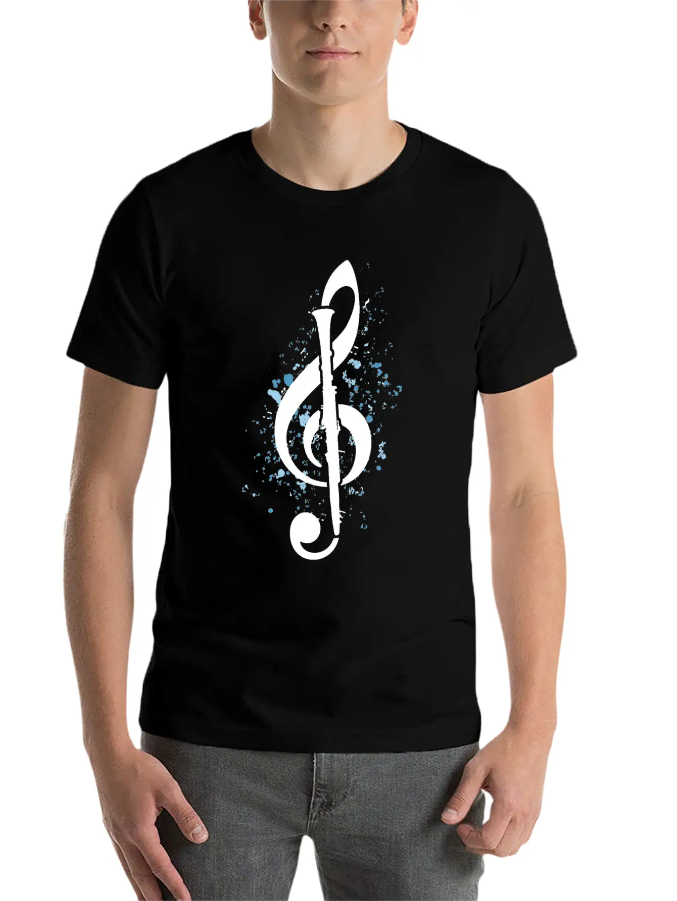Treble Clef Clarinet Classical Music Note Clarinet Timeless Short Sleeve Tee – Comfy And Minimalist Design