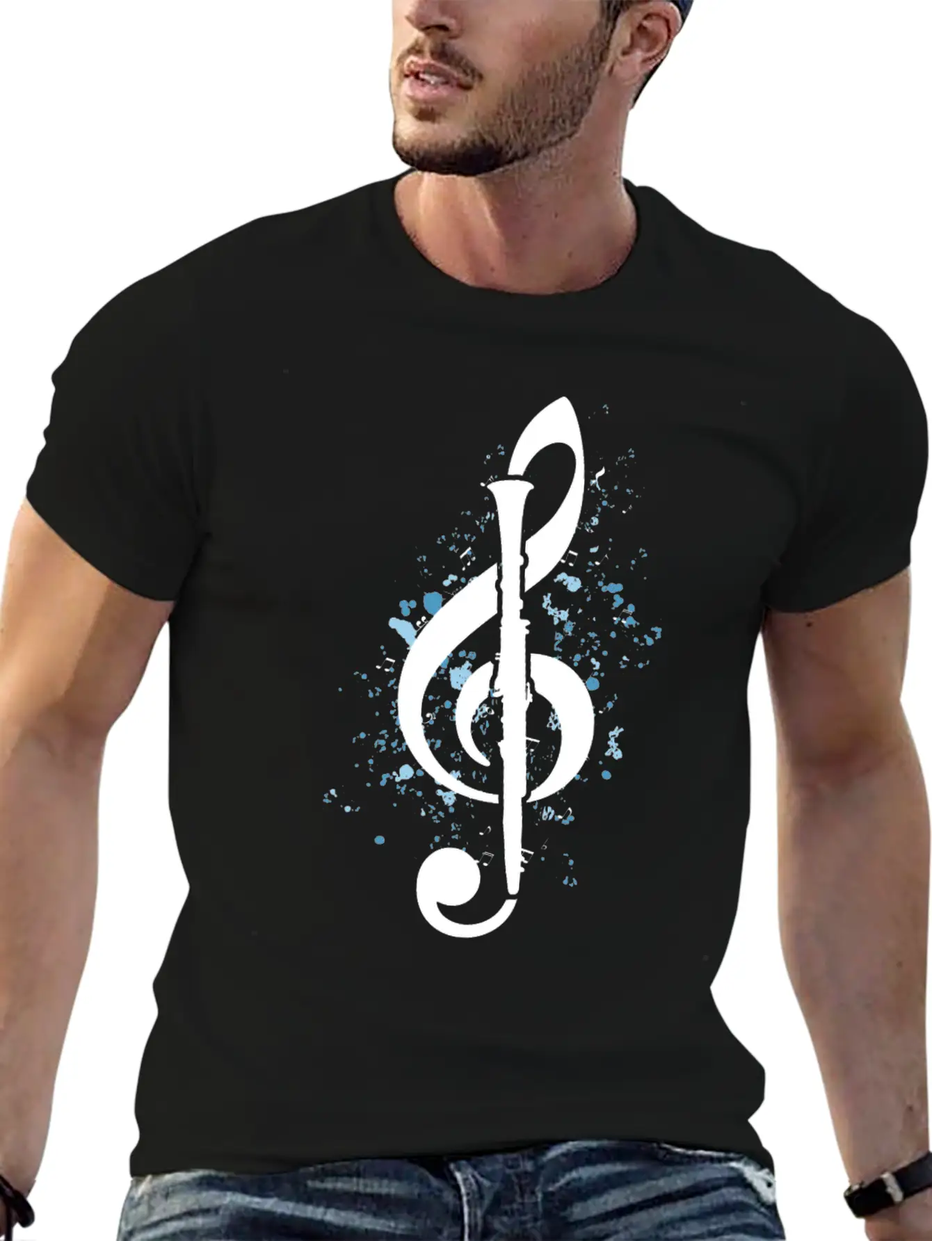 Treble Clef Clarinet Classical Music Note Clarinet Timeless Short Sleeve Tee – Comfy And Minimalist Design