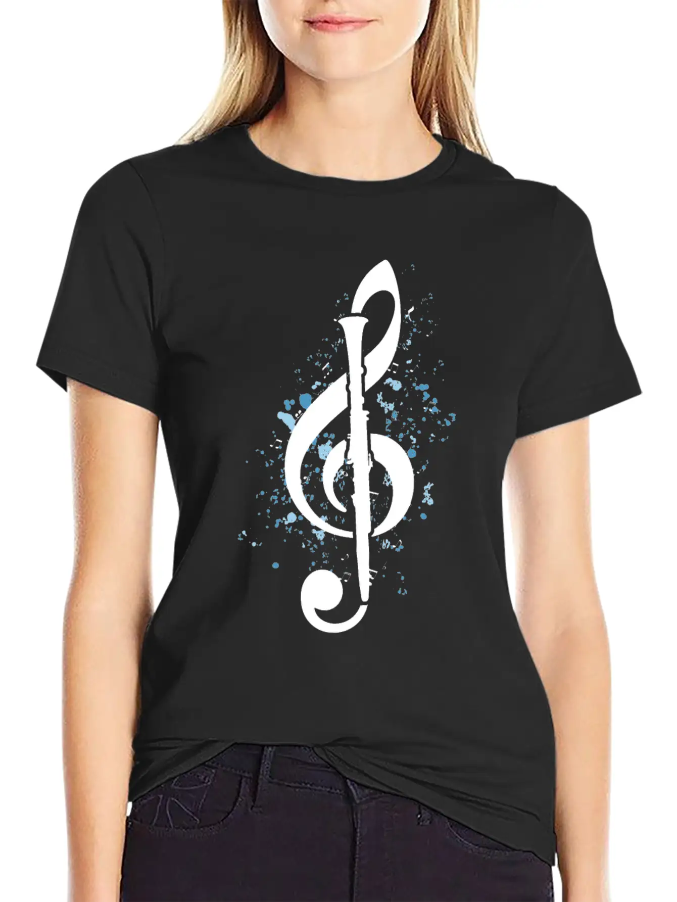 Treble Clef Clarinet Classical Music Note Clarinet Timeless Short Sleeve Tee – Comfy And Minimalist Design