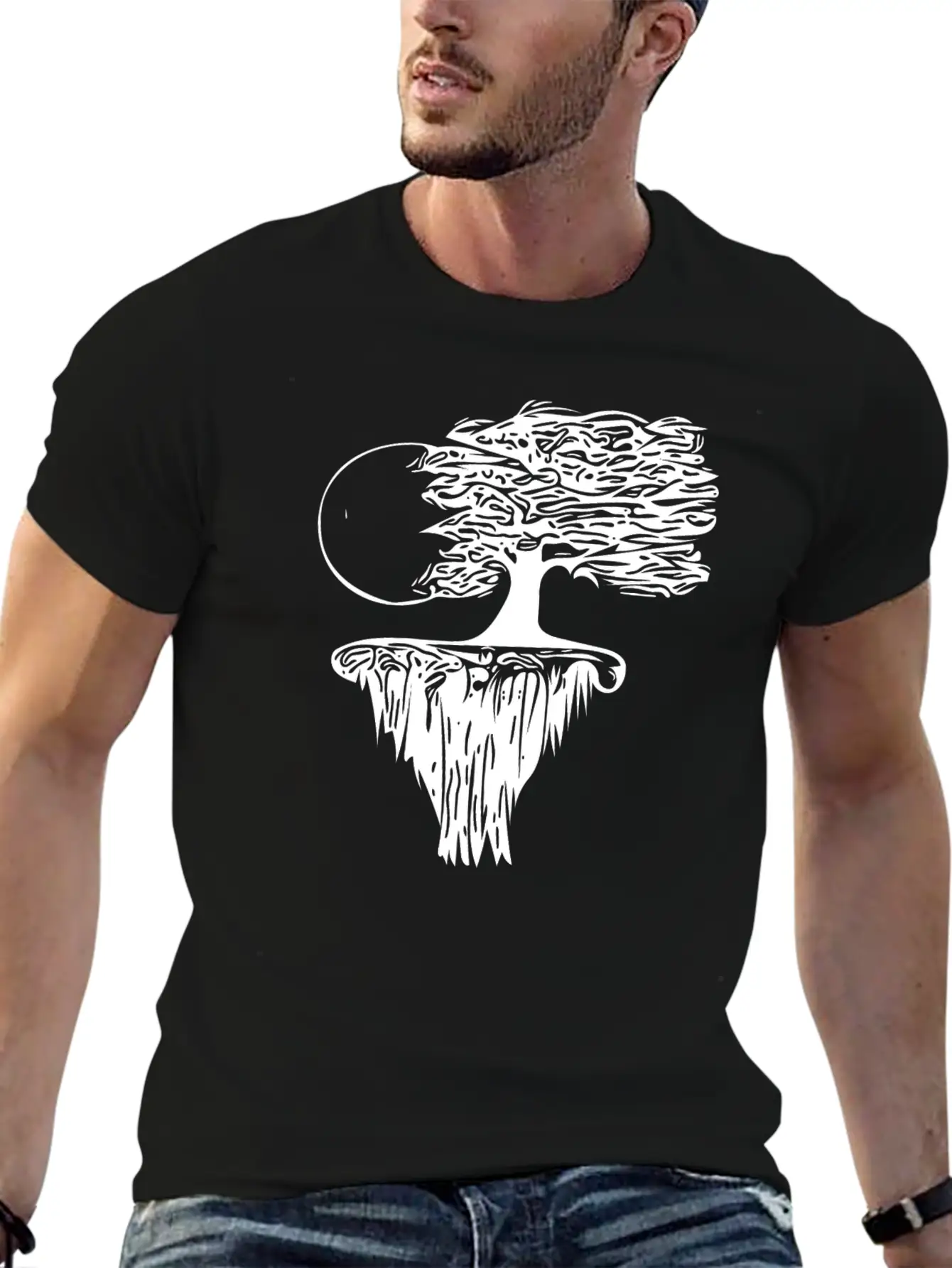 Tree In The Moonlight Stylish Everyday T-Shirt – Unisex Basic Cotton Tee