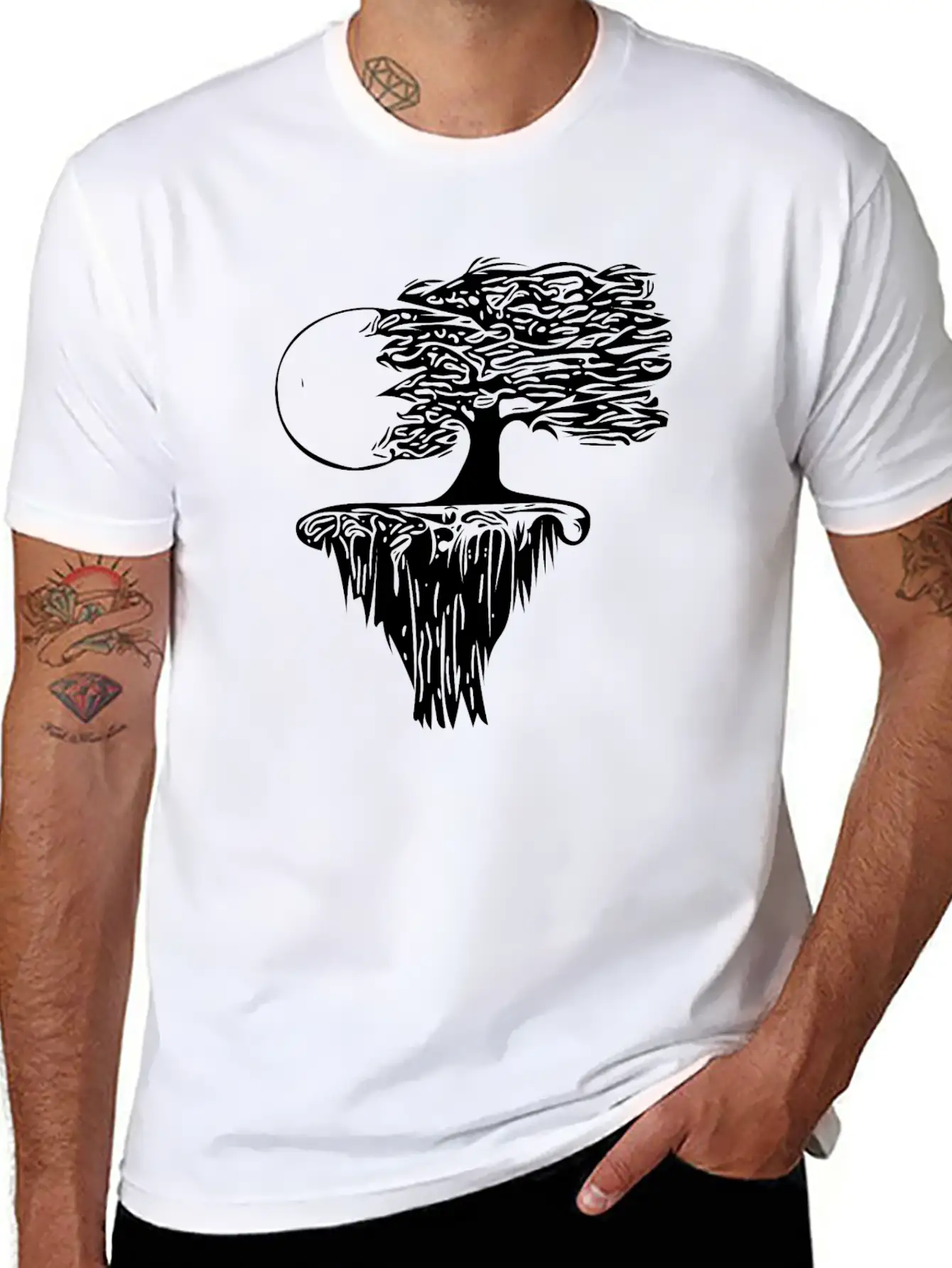 Tree In The Moonlight Stylish Everyday T-Shirt – Unisex Basic Cotton Tee