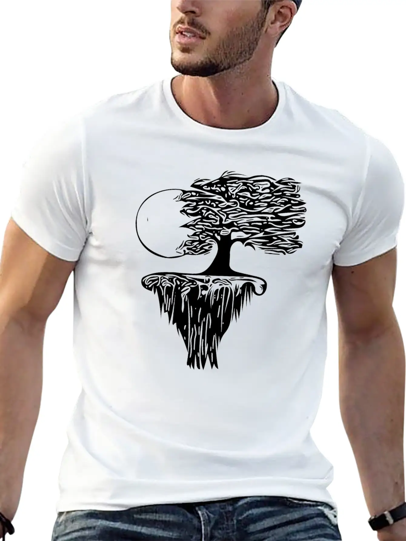 Tree In The Moonlight Stylish Everyday T-Shirt – Unisex Basic Cotton Tee
