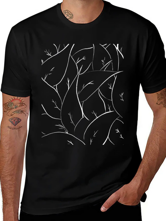 Tree Leave Pattern Tree Leaves Forest Forests Life Unisex Short Sleeve Soft Cotton T-Shirt – Casual Everyday Wear